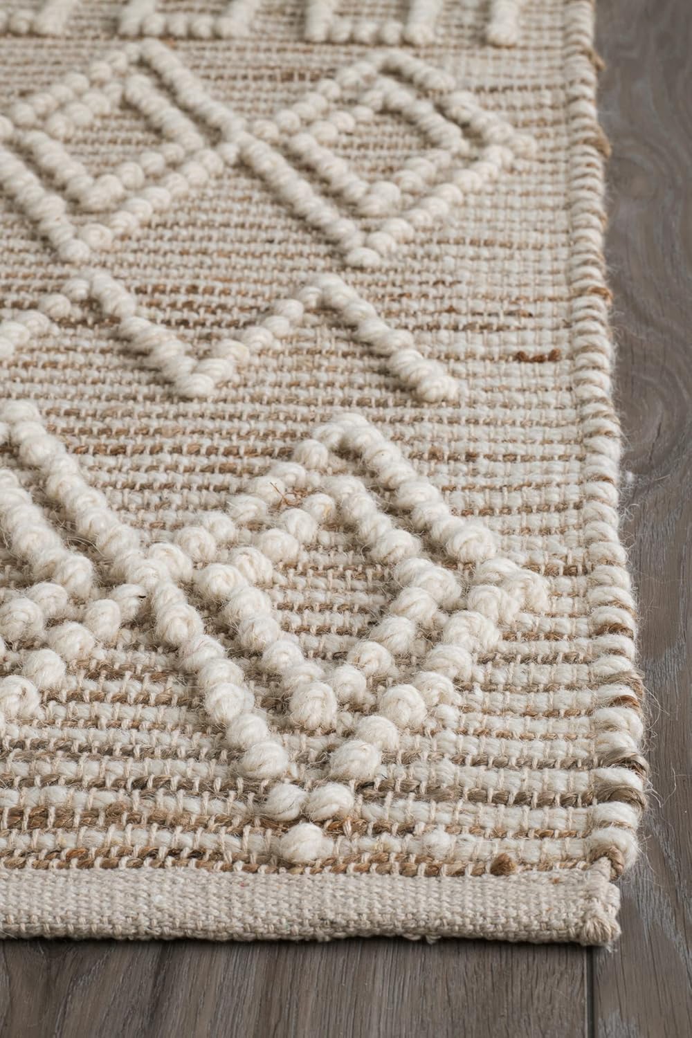 Fab Habitat Alfombras de cáñamo y lana, hechas a mano, suaves al tacto natural bajo los pies, duradera, tejido texturizado, alfombra para uso en