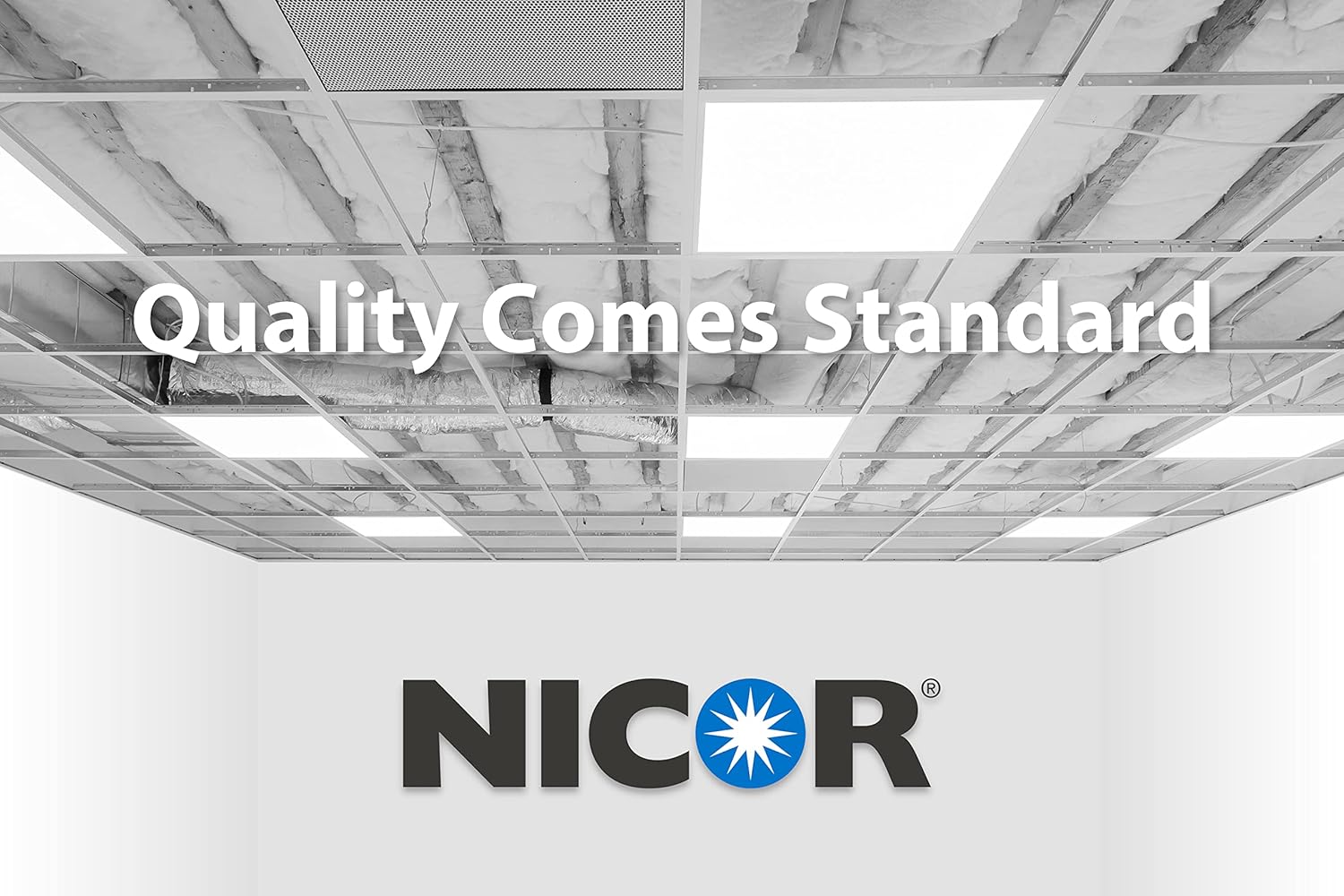 NICOR Lighting TGL124U35-2PK TGL Troffer, 2 x 4 pies, blanco
