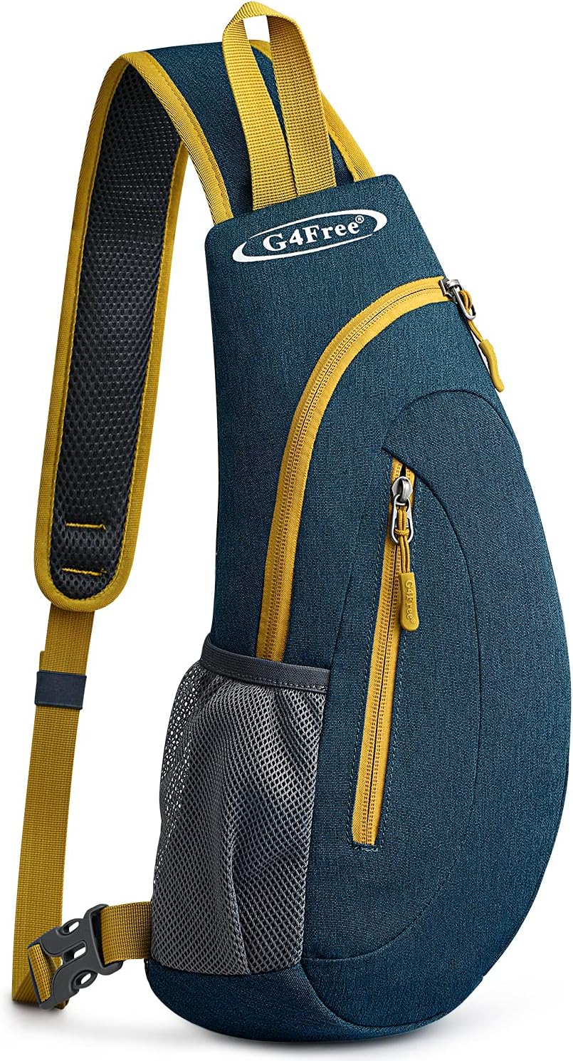 G4Free Bolsos de hombro para hombre, mochila pequeña cruzada para el pecho (azul oscuro)