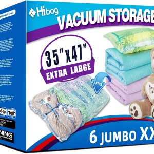 Bolsas de almacenamiento al vacío XXL Jumbo de 47 x 35 pulgadas, ahorro de espacio extra grandes para manta, ropa de cama, edredones y enormes Bolsas de almacenamiento al vacío XXL Jumbo de 47 x 35 pulgadas, ahorro de espacio extra grandes para manta, ropa de cama, edredones y enormes