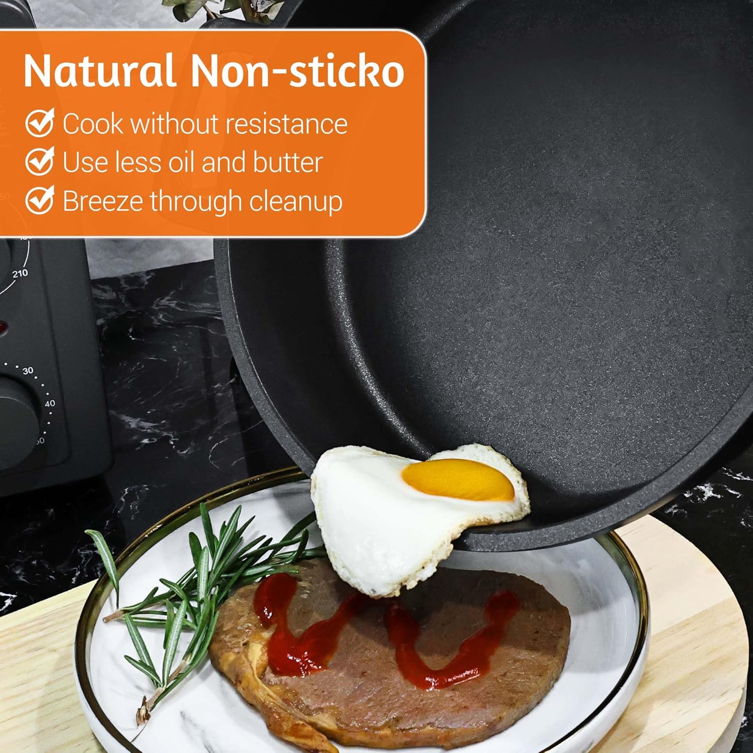 Wodillo Juego de utensilios de cocina, ollas y sartenes con utensilios, superficie de cocción antiadherente resistente a los arañazos compatible con