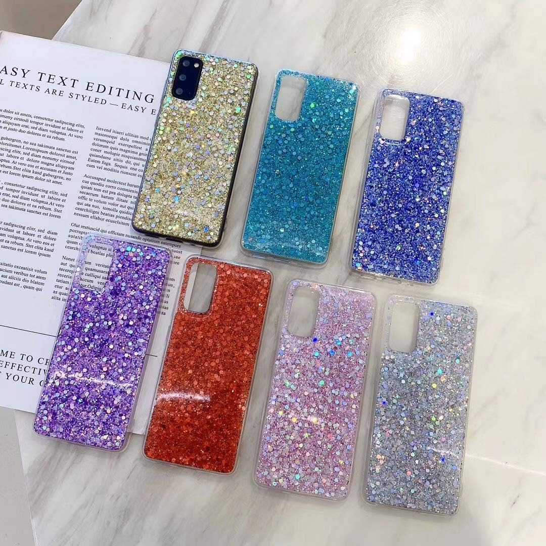 Funda diseñada para Samsung Galaxy S22 Ultra, con purpurina brillante para mujeres y niñas, bonita funda protectora de goma delgada para Galaxy S22