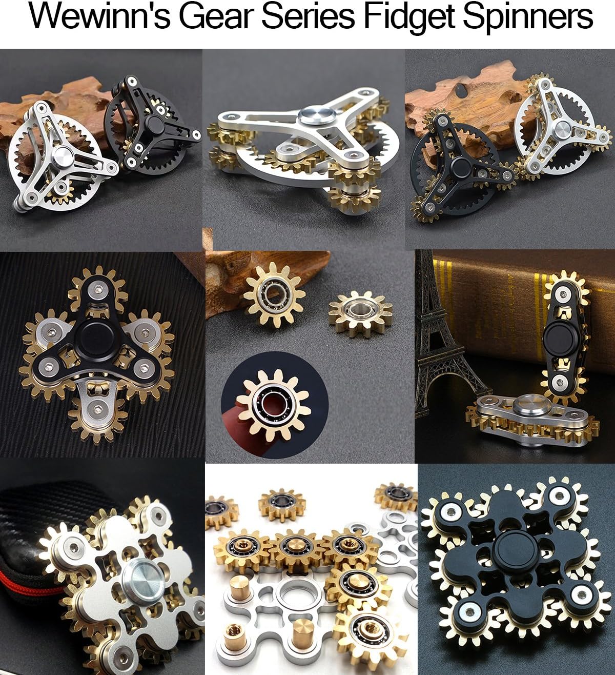 Fidget Spinner de latón puro, engranajes, giroscopio, juguete de metal para bricolaje de mano, giros de mucho tiempo, meditación EDC, enfoque,