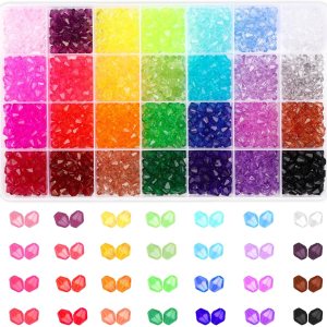 Paxcoo 1120 cuentas de cristal para la fabricación de joyas, cuentas acrílicas de cristal facetadas, cuentas de gemas de bicona, joya para Paxcoo 1120 cuentas de cristal para la fabricación de joyas, cuentas acrílicas de cristal facetadas, cuentas de gemas de bicona, joya para