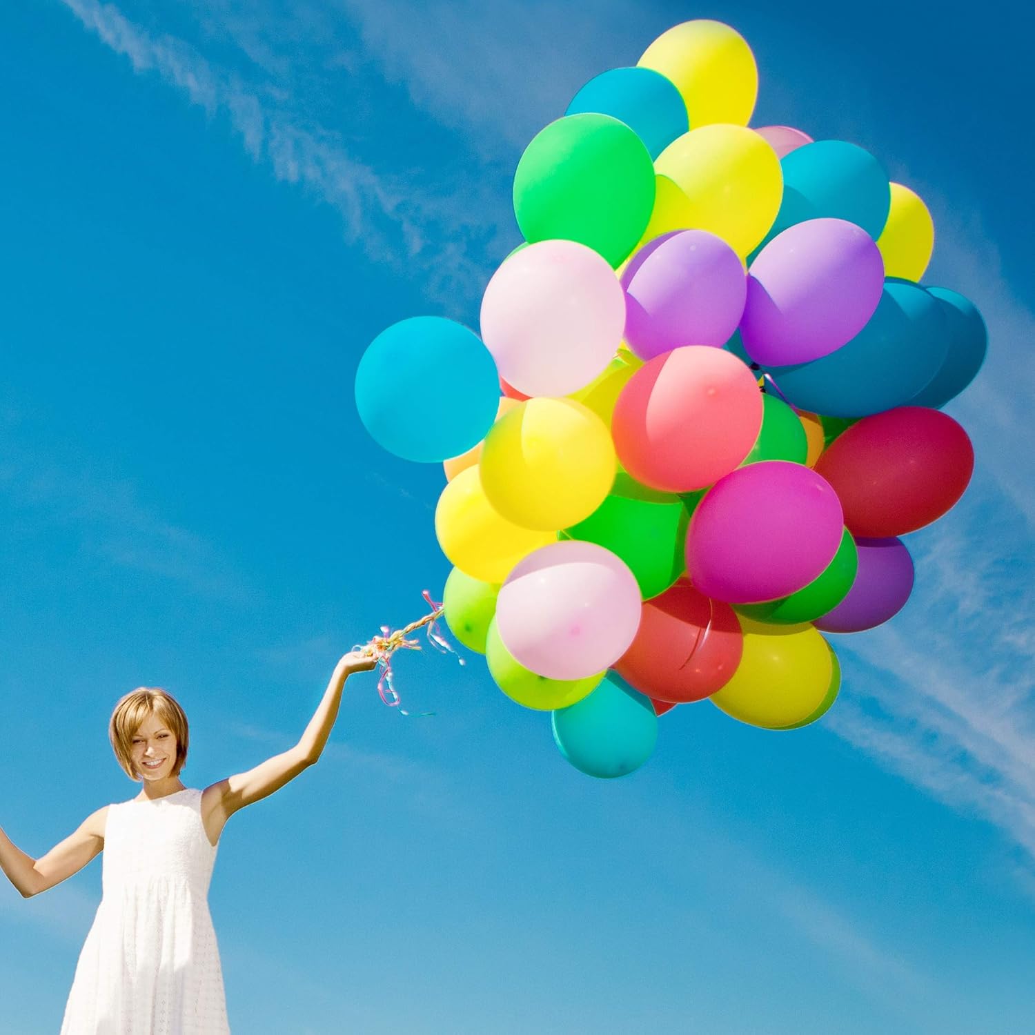 Prextex 900 globos de fiesta de 12 pulgadas, 10 colores surtidos del arco iris, globos gruesos multicolorcoloridos, kit de arco de globos