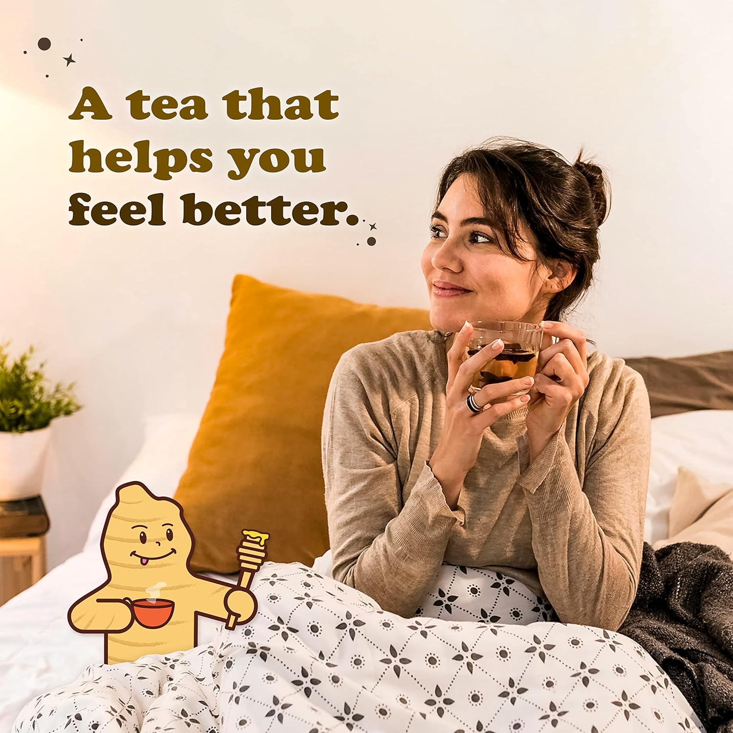 Pocas Honey Ginger Tea – Paquete variado de té instantáneo en polvo, té de cristales de miel de jengibre, sabores originales y canela, té sin OMG,