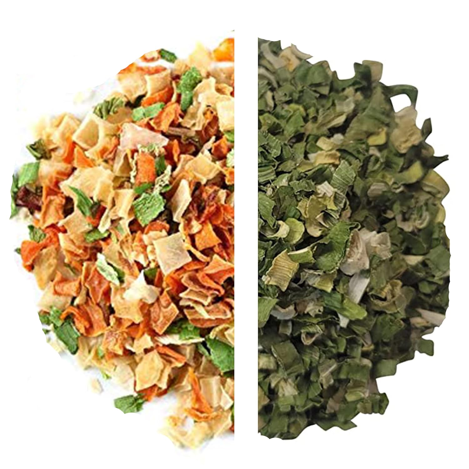 Copos de verduras secas 1 libra + cebolla verde picada seca y lavada, 4 onzas