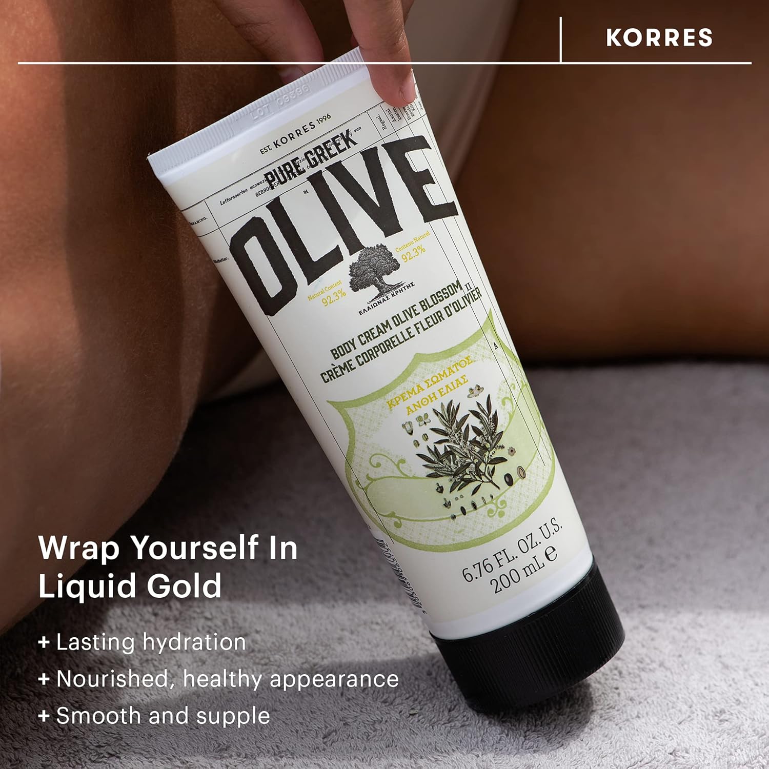 KORRES Crema corporal de oliva, sin perfume, 6.76 fl. oz.