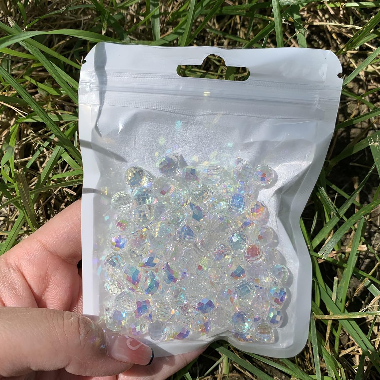 90 cuentas de cristal de lágrima de 0.315 pulgadas para hacer joyas, surtido de cuentas espaciadoras AB transparentes brillantes, cuentas de vidrio