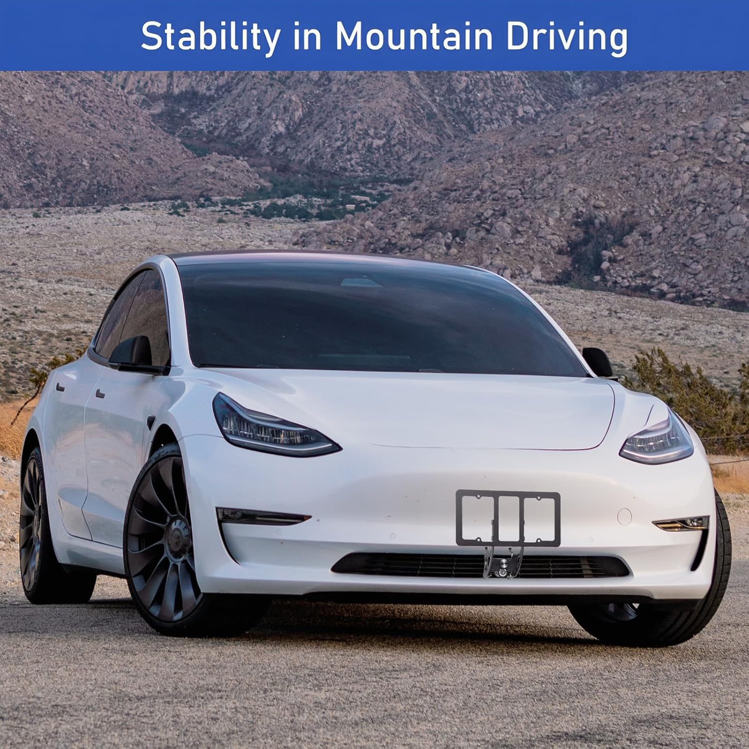Soporte para placa de matrícula para Tesla 2017 a 2023 Modelo Y 3, soporte de marco de matrícula frontal de aleación de aluminio premium con bloqueo