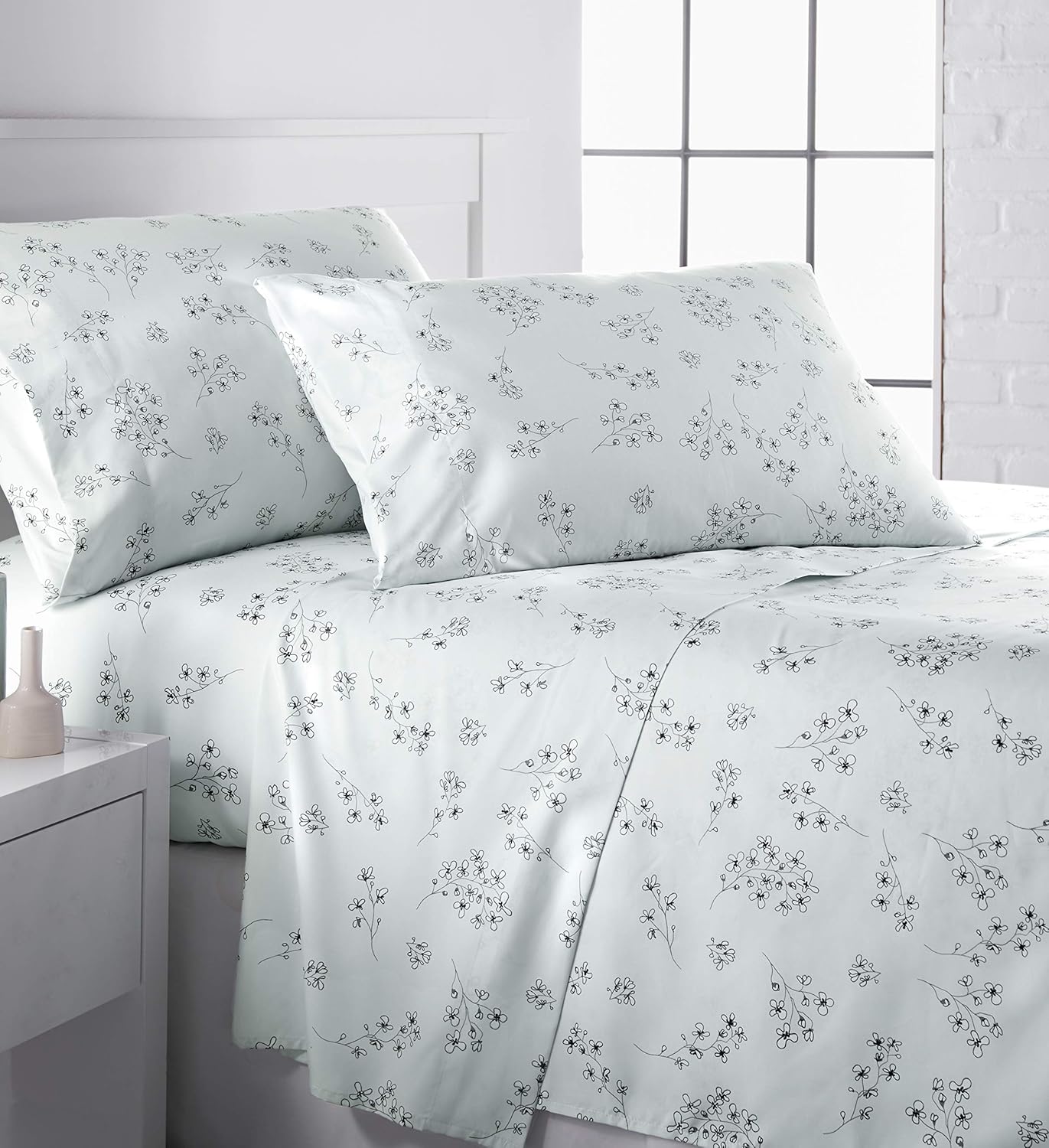 Southshore Fine Living, Inc. Sweet Florals Collection, juego de sábanas de 4 piezas con bolsillo profundo de 14 pulgadas, fácil cuidado, sin