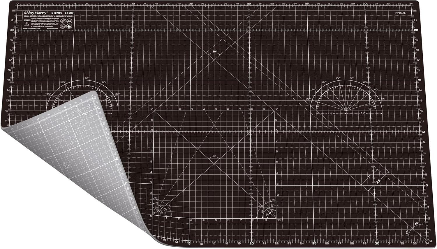 Alfombrilla de corte A1 de alrededor de 24 x 36 pulgadas, alfombrilla de corte autorreparable de doble cara de 5 capas para manualidades, tela,