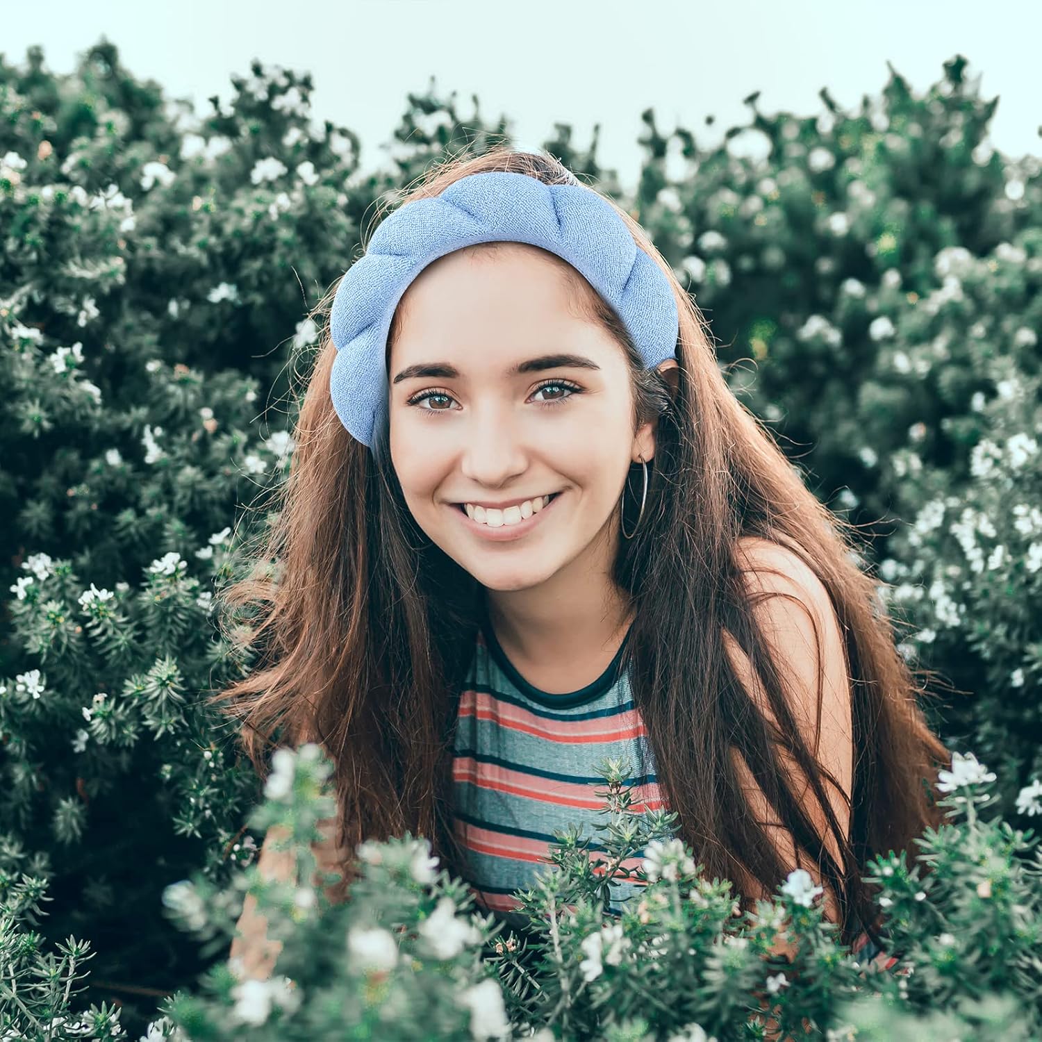 Diadema de spa hinchada para mujer, diadema de esponja antideslizante para lavar la cara, eliminación de maquillaje, ducha, máscara facial de