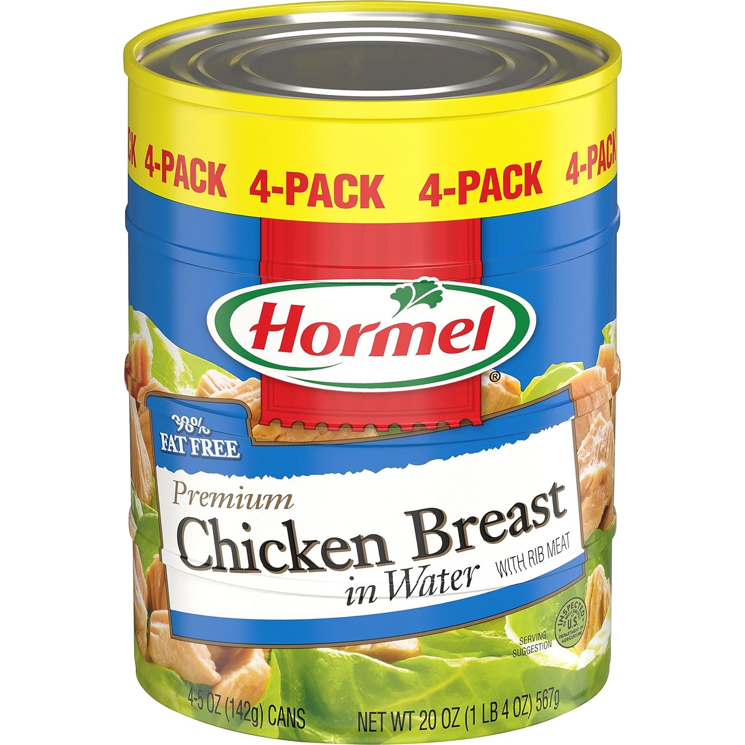 HORMEL Pechuga de pollo premium, lata de 5 onzas, (paquete de 4)