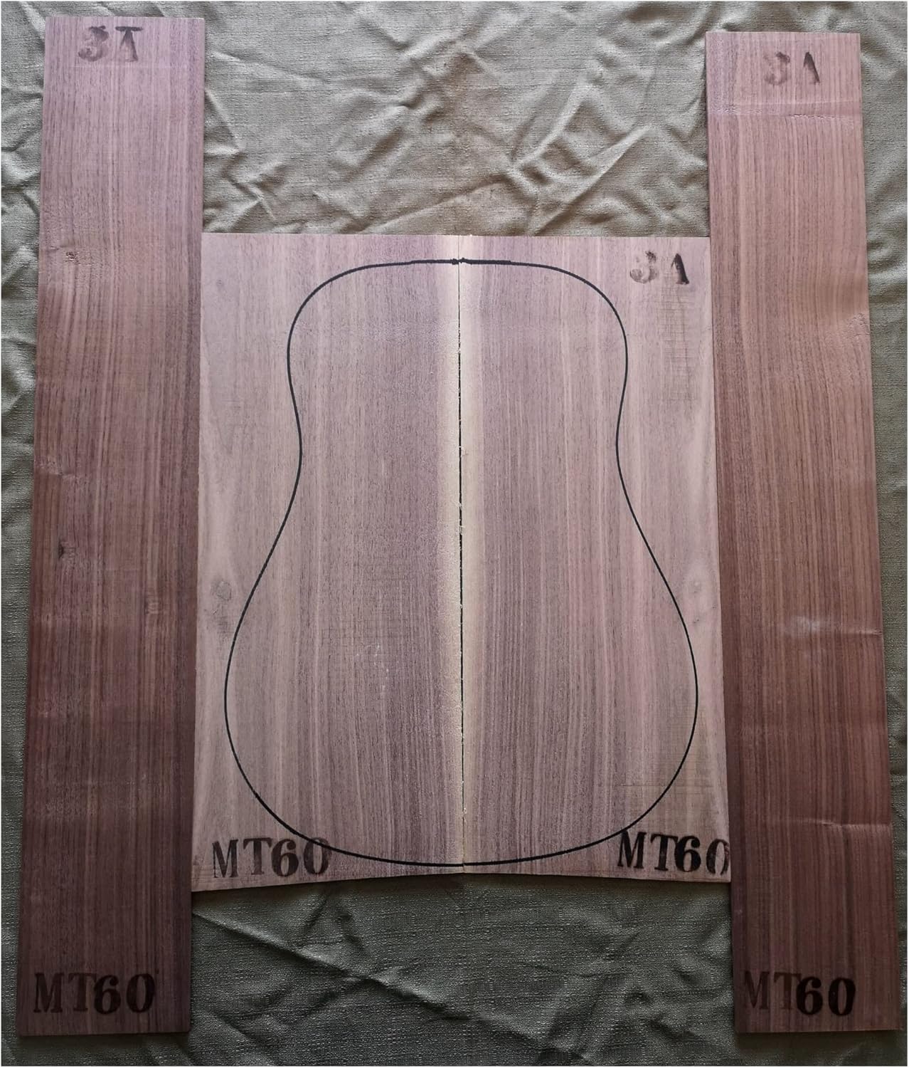 Cuerpo de guitarra sin terminar, 1 juego de guitarra trasera y lateral, kit de guitarra de 41 pulgadas, material de fabricación de guitarra (color