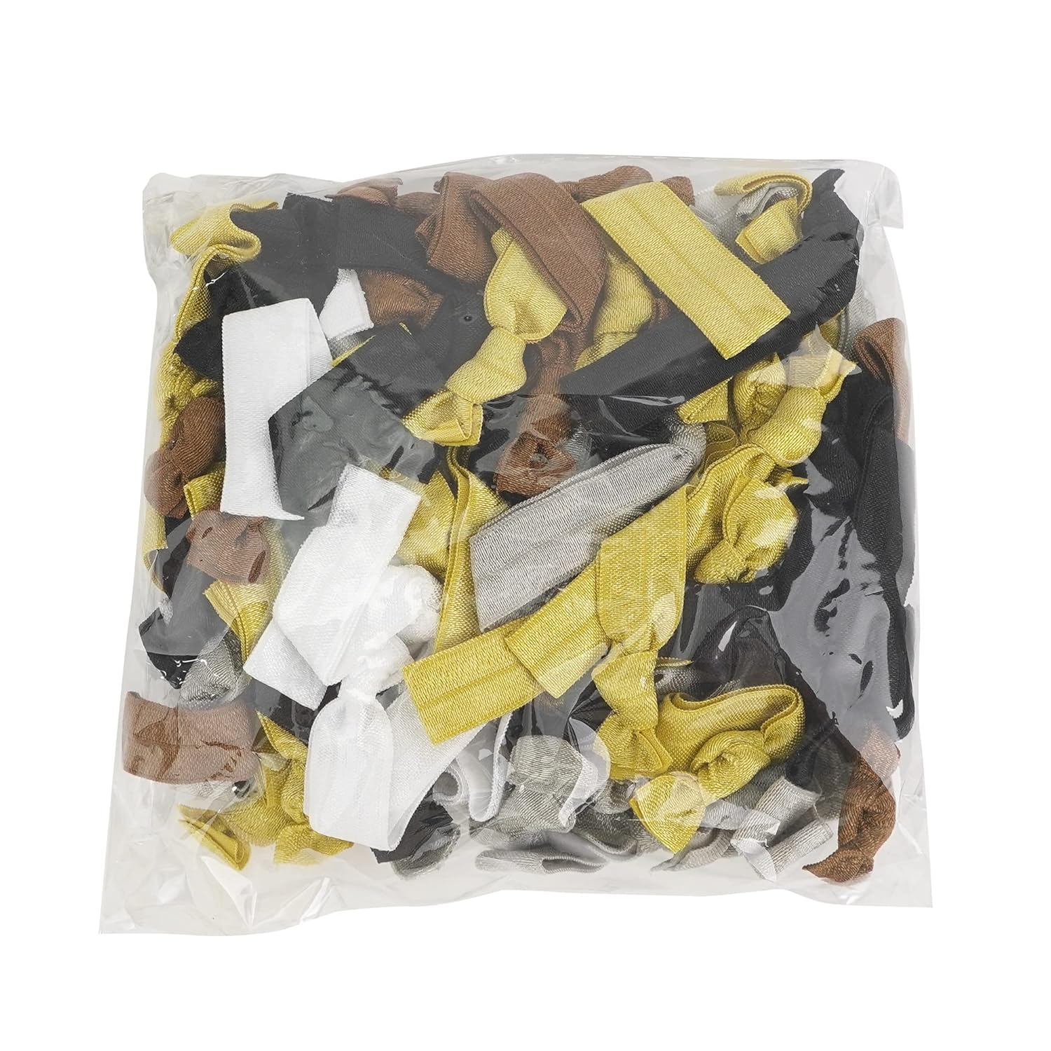 MEEDEE Lazos suaves para el cabello de color netural anudado, paquete de 100 cintas elásticas sin arrugas, colas de caballo sin arrugas para