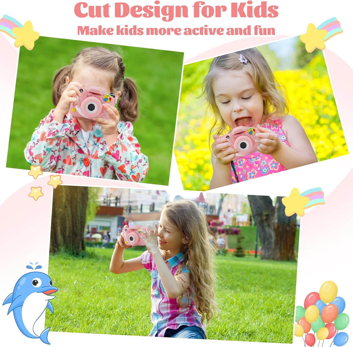 Cámara para niños, cámara para niños, cámara para niños pequeños, cámara de video digital para selfie HD de 1080P con tarjeta SD de 64 GB, el mejor
