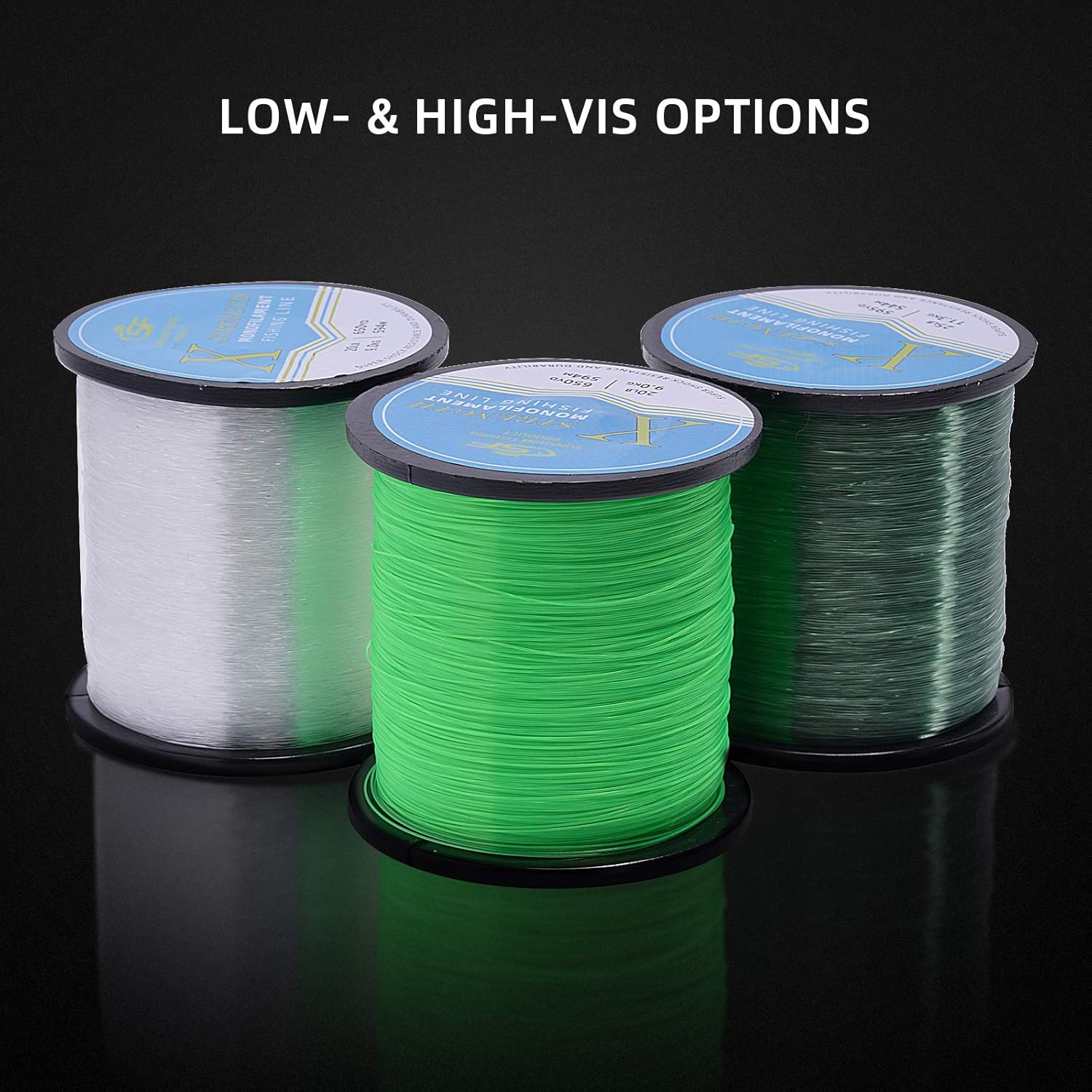 SF Línea de pesca monofilamento Carrete premium X-Strong Mono Nylon Material Línea líder para agua salada y dulce 810121520253040506080100LB