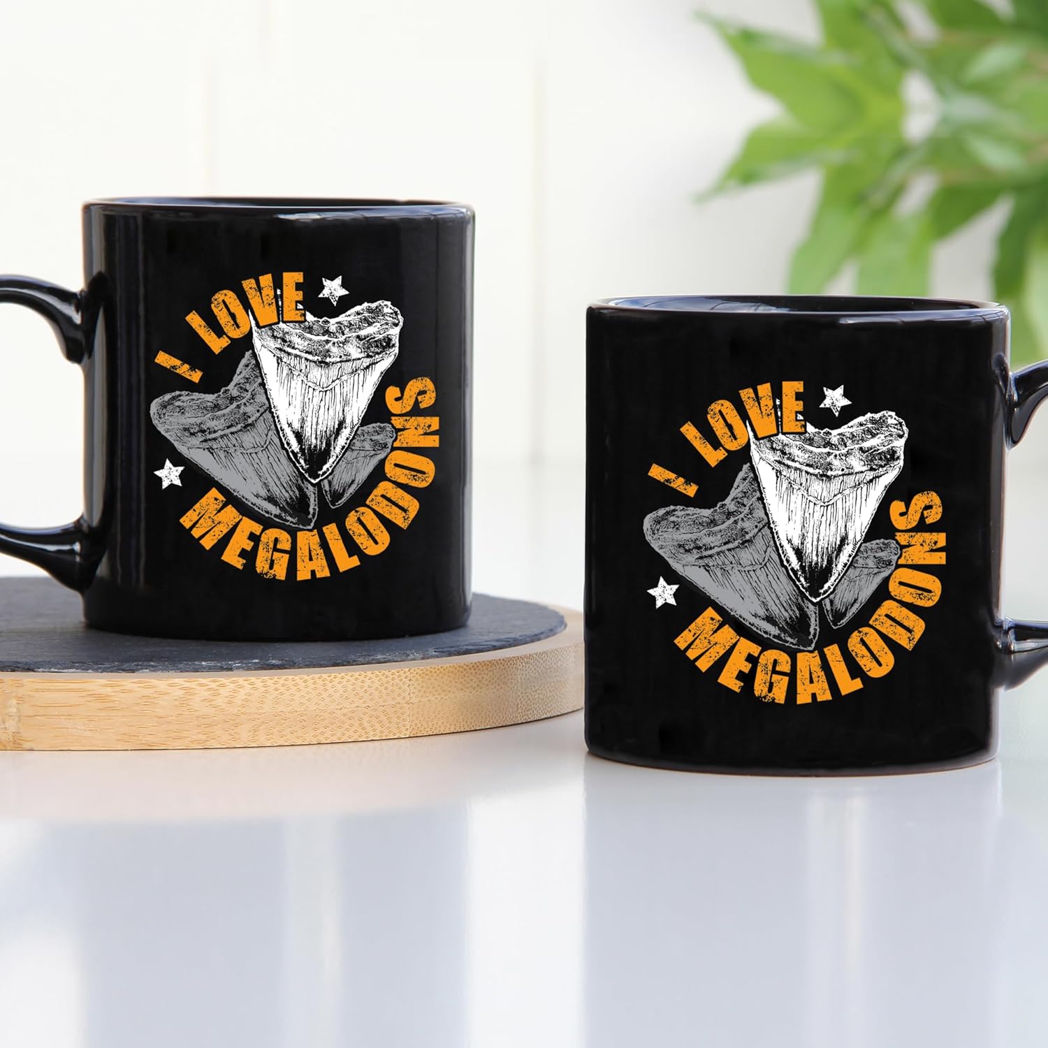 -11Oz- Taza de café con texto en inglés “I Love Megalodon”, taza de café Megalodon Shark Tooth Hunter, taza de regalo para amantes de los tiburones,