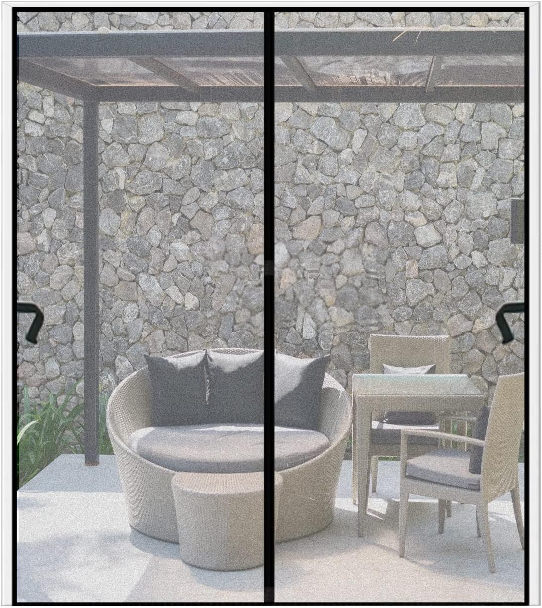 Puerta mosquitera magnética, 64 x 88 pulgadas, color negro, estilo moderno, se adapta a puertas de 62 x 86 pulgadas