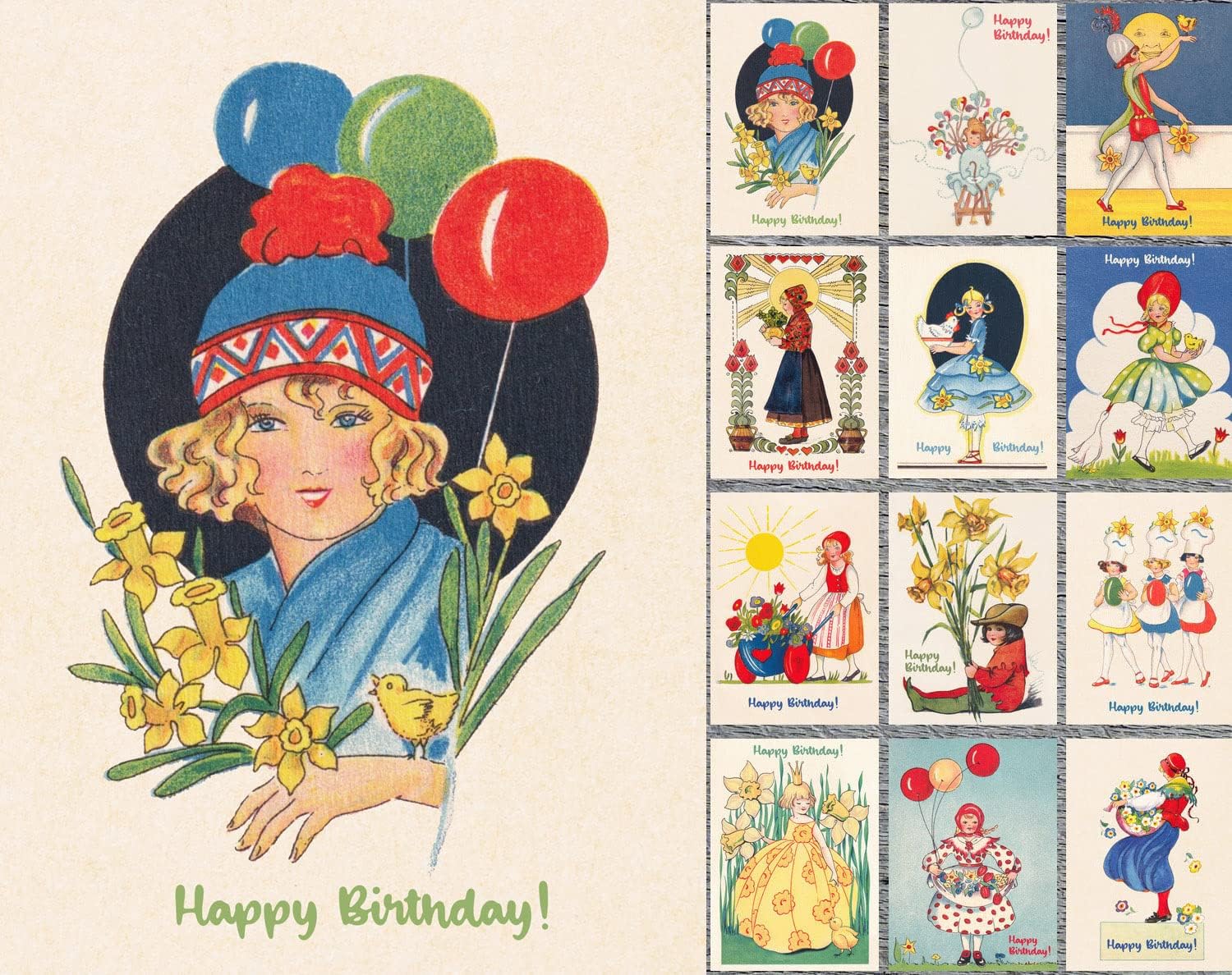 PIXILUV Tarjetas de felicitación de feliz cumpleaños, 12 tarjetas de notas  Sunny Flowers Wish you all the Best Cute Birthday Cards for Mom and Dad