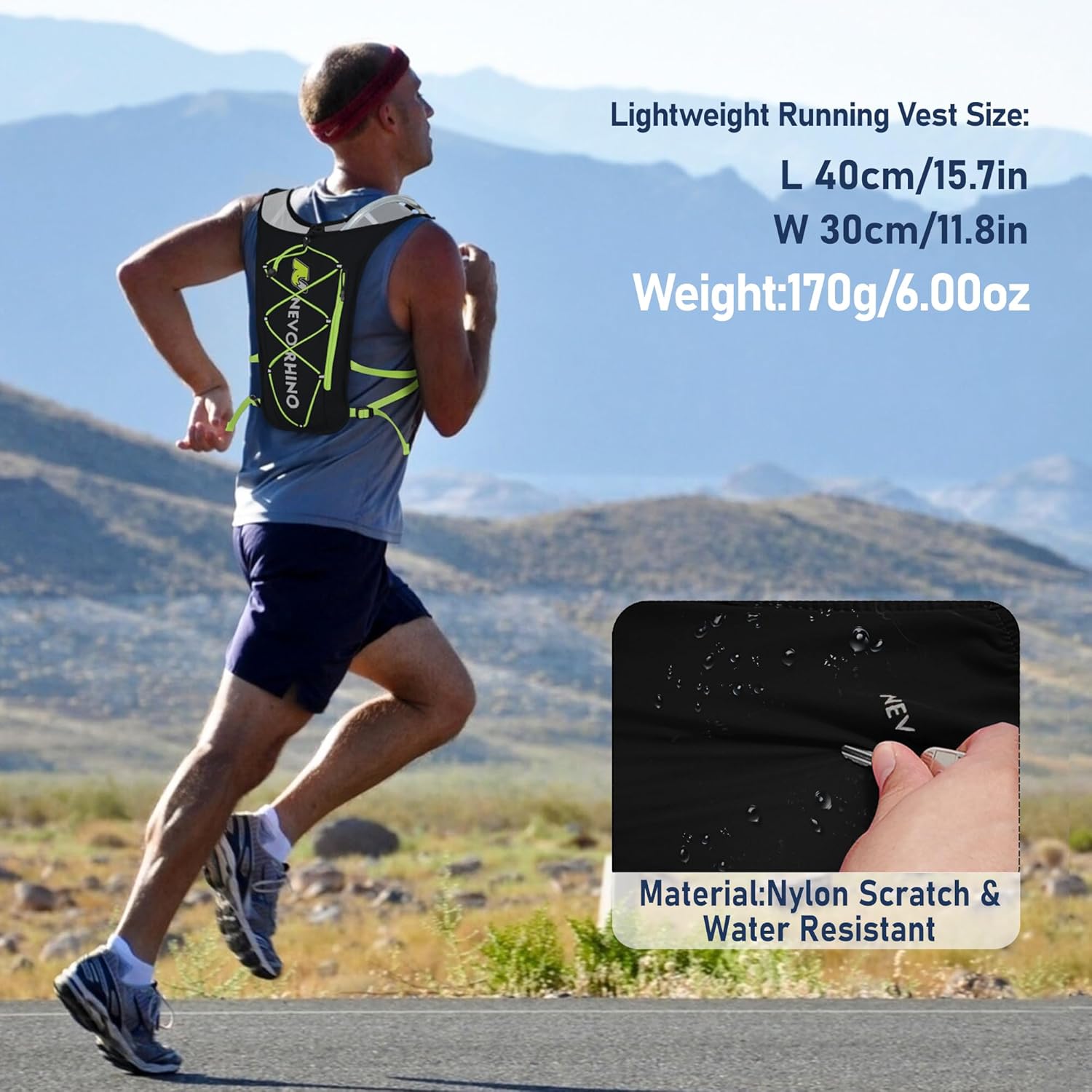 Chaleco de hidratación para correr, chaleco para correr de 5.5 litros para mujeres y hombres con vejiga de agua de TPU de 2 L, mochila de
