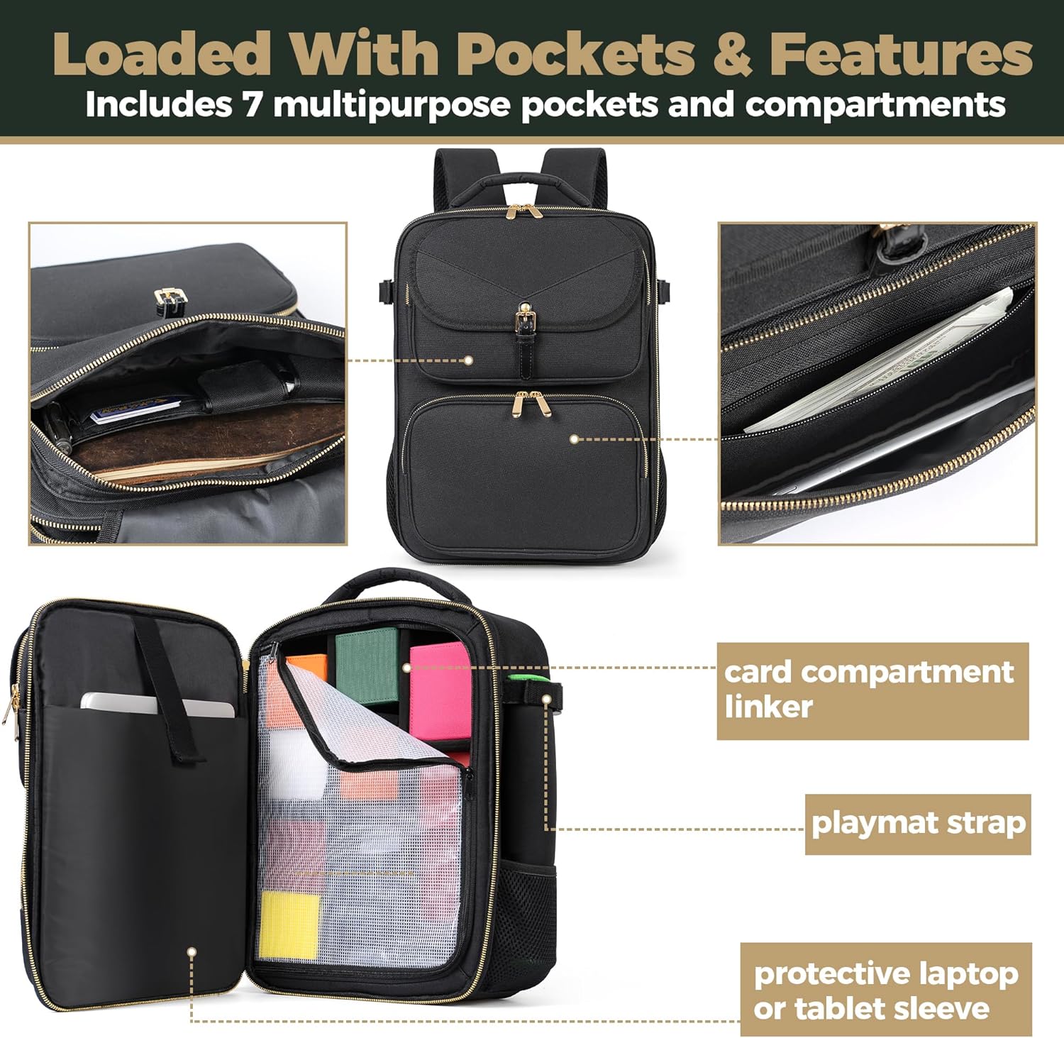 Mochila de juego de cartas, almacenamiento personalizable de MTG, organizador de tarjetas coleccionables y estuche de tarjetas mágicas, bolsa