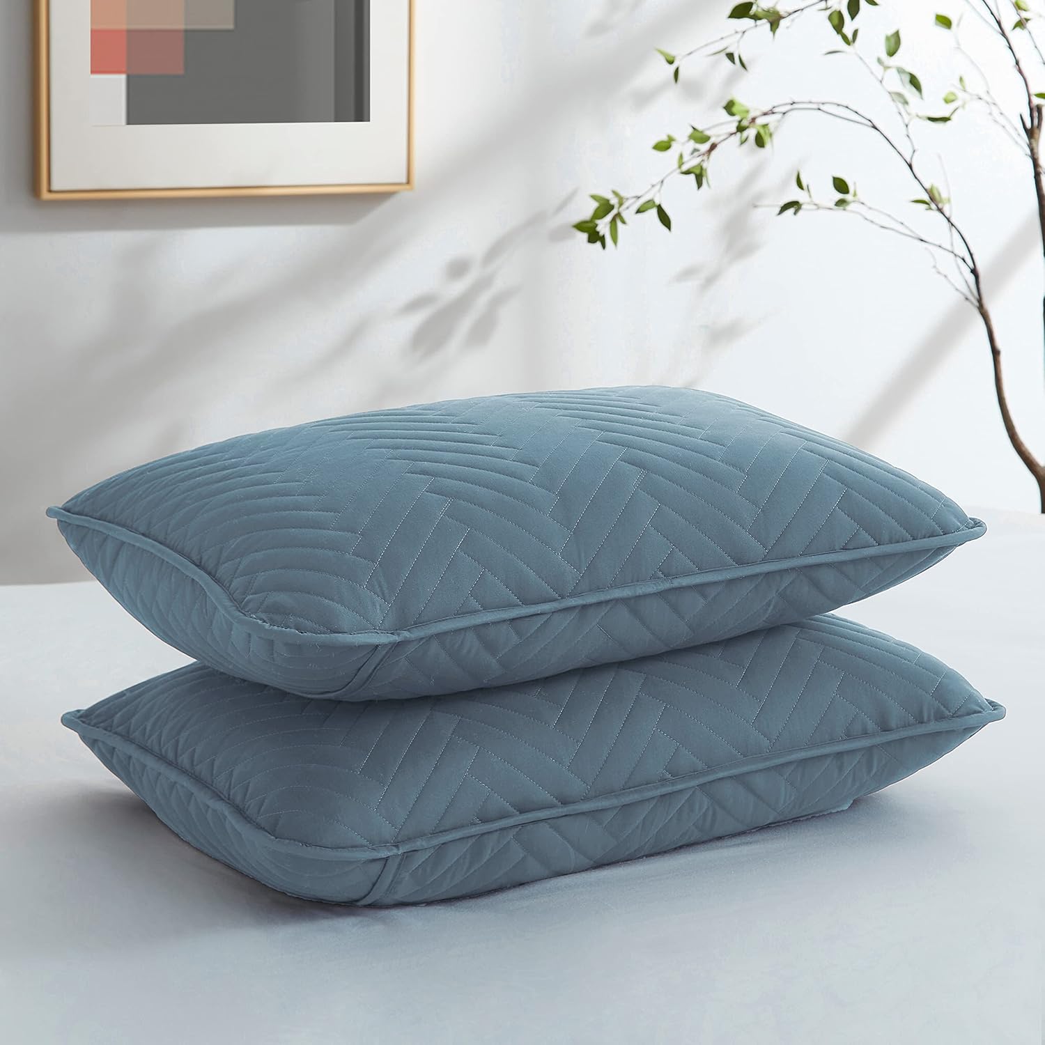Southshore Fine Living, Inc. Juego de ropa de cama de gran tamaño ligero, tela prelavada, colcha suave de 3 piezas con dos fundas a juego (98