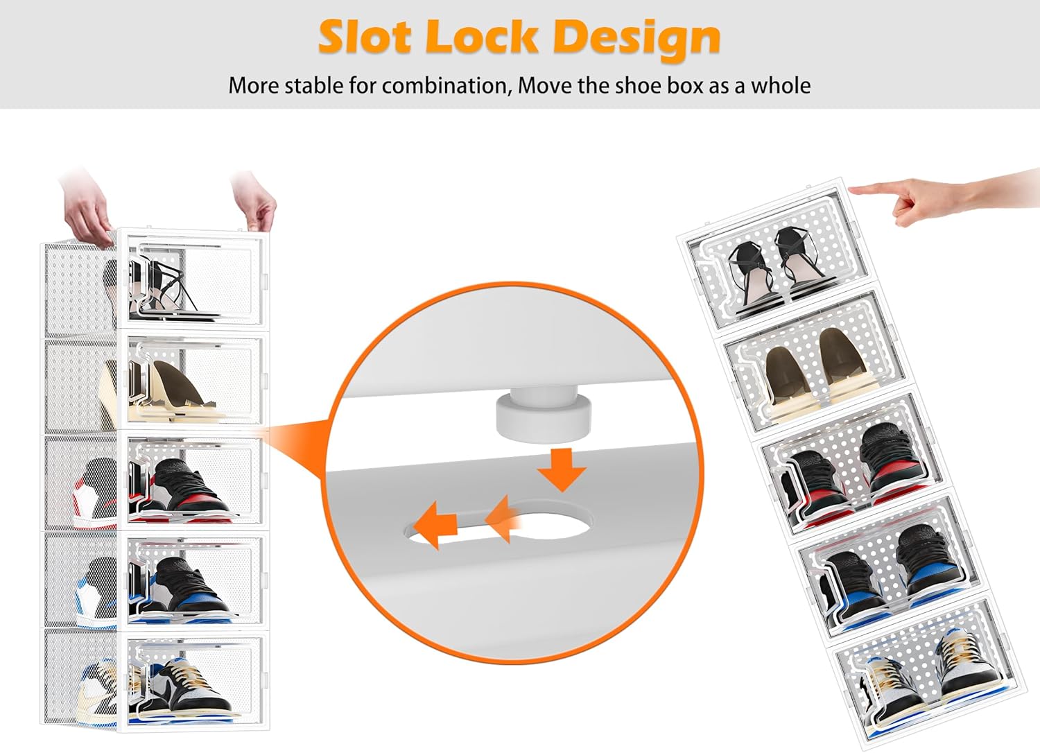 HOMIDEC Paquete de 12 cajas de almacenamiento de zapatos, organizador de zapatos para armario, caja de zapatos apilable de plástico transparente,