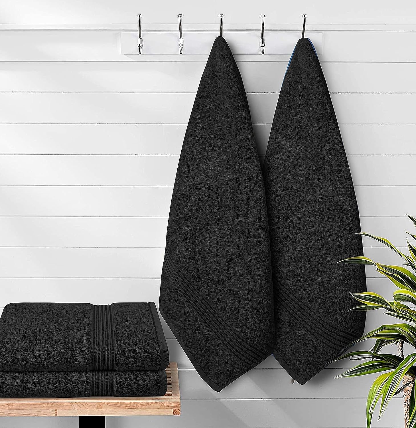 Paquete de 12 toallas de baño, 27 x 54 pulgadas, ultra suaves, 100% algodón, toallas de baño grandes, altamente absorbentes, ideales para piscina,