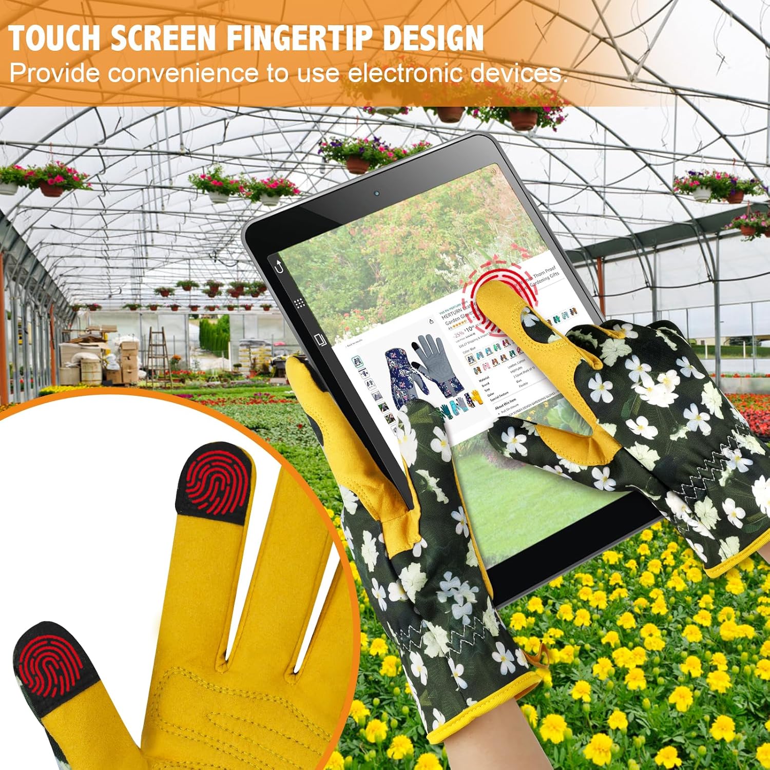 Guantes de jardinería de cuero para mujer, guantes de jardín a prueba de espinas, guantes de trabajo para pantalla táctil, regalos