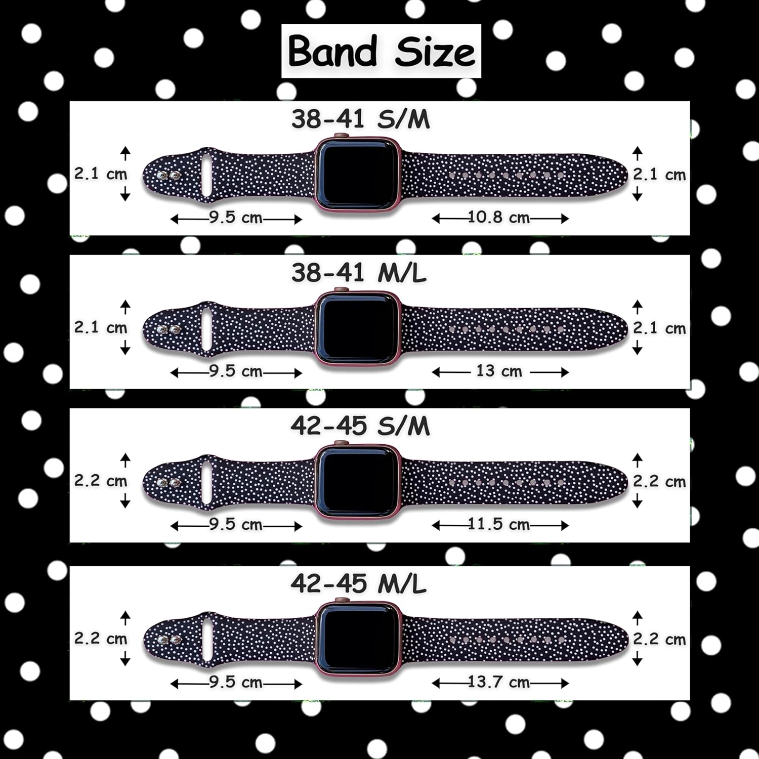 FoxiBands Correa de reloj floral  Compatible con correas iWatch de 1.772 pulgadas, 1.732 pulgadas, 1.654 pulgadas, 1.614 pulgadas, 1.575 pulgadas,