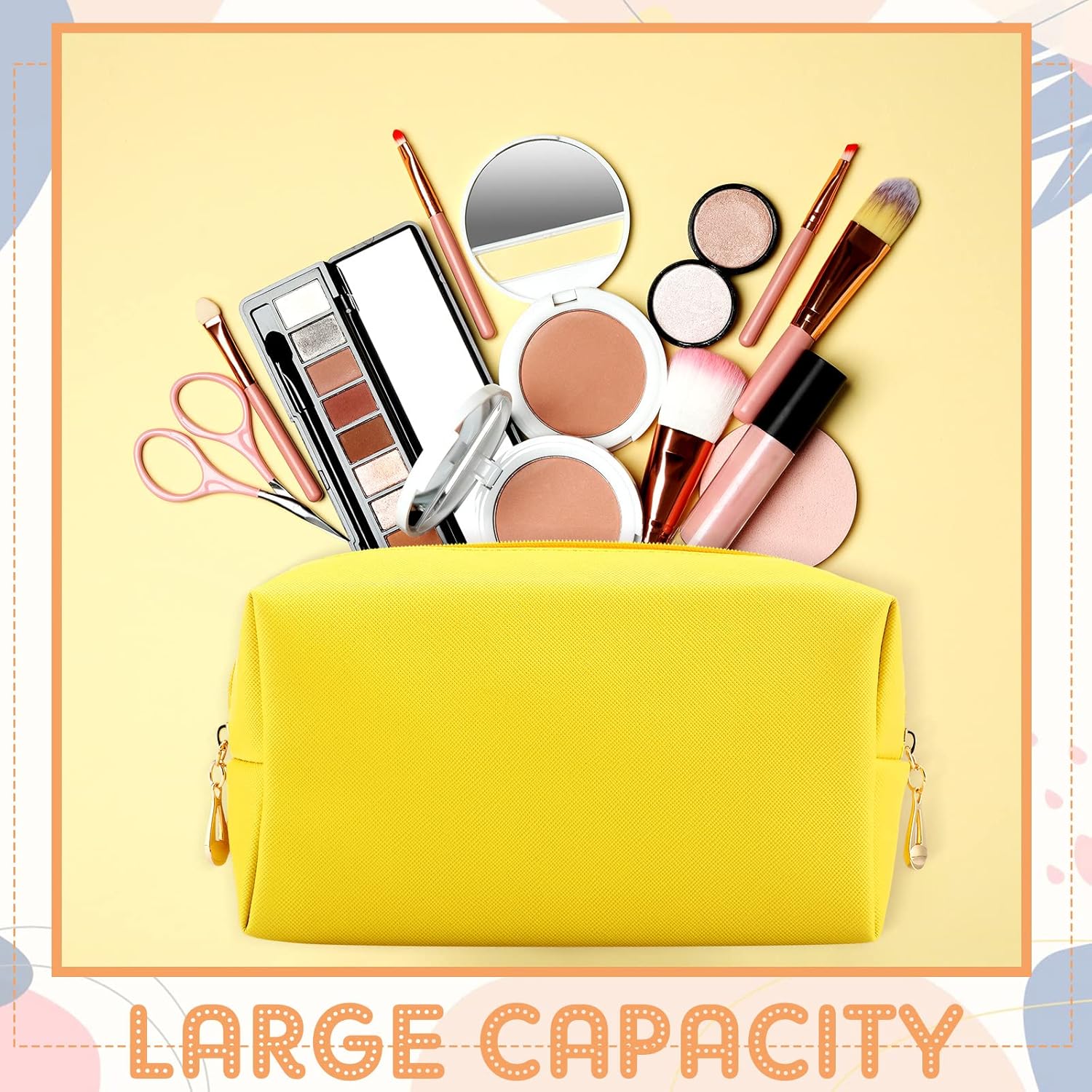 Kigeli 15 bolsas de maquillaje estéticas de piel sintética, bolsa de maquillaje, bolsa de cosméticos a granel, bolsa de cosméticos lisa a granel,