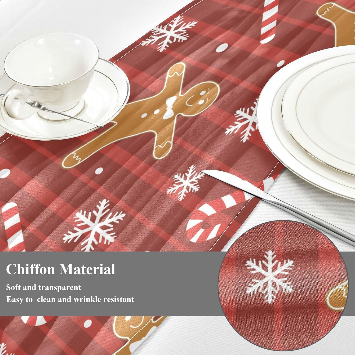 Christmas Cookies Candy Table Runner Fall Table Decor for Kitchen Decorations Christmas Table Runner 120 Inches Long