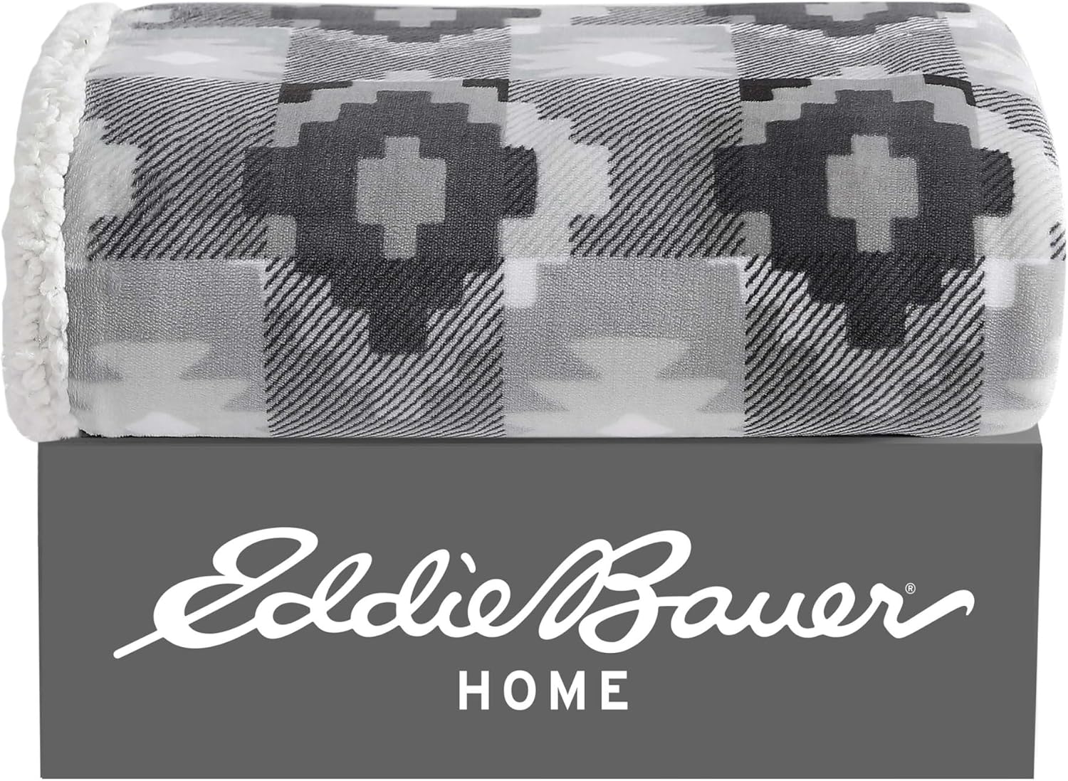 Eddie Bauer Ultra Plush Collection Manta reversible de vellón, suave y acogedora, perfecta para cama o sofá, (Copper Creek Grey), gris