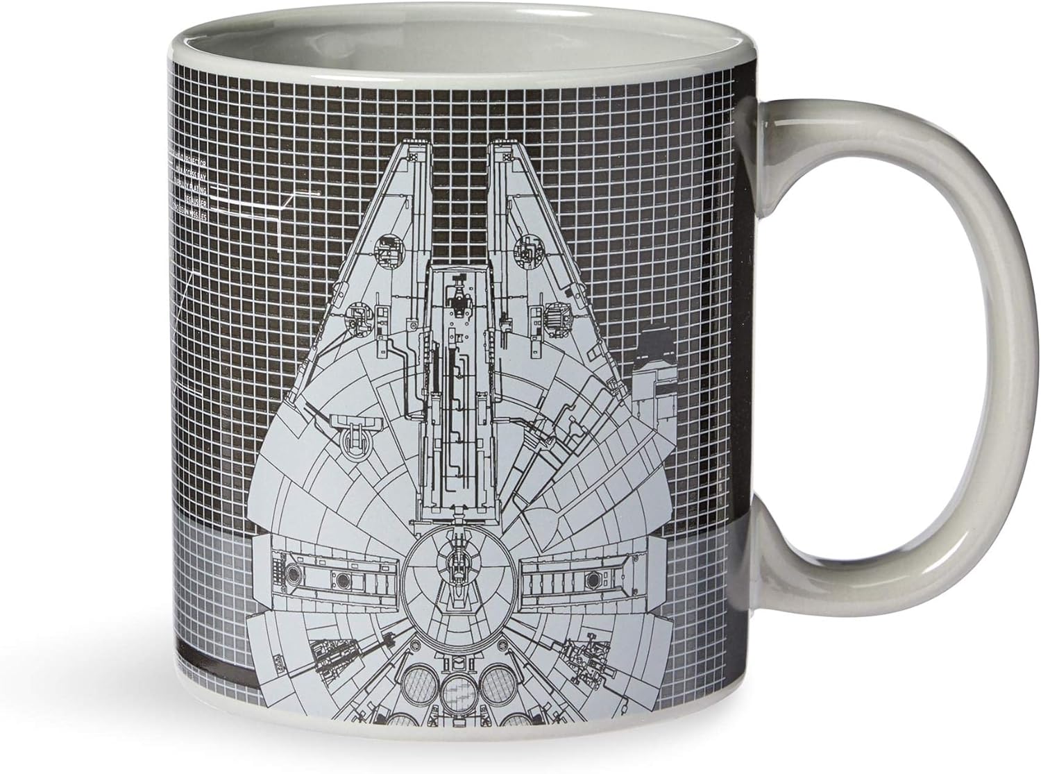 Star Wars Millennium Falcon Grid Schematics – Taza de cerámica de 20 onzas