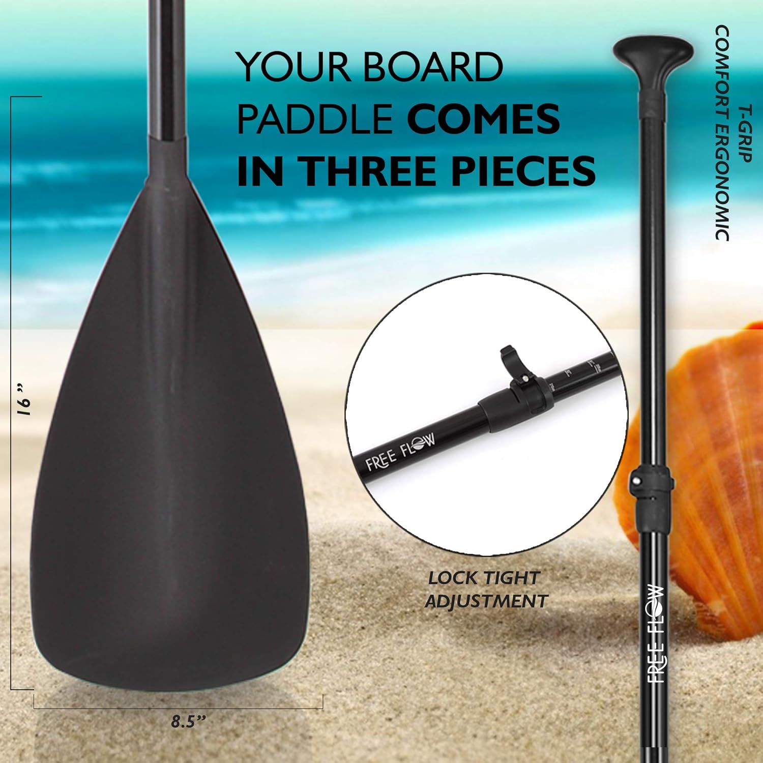 SereneLife Tabla de remo inflable (6 pulgadas de grosor) con accesorios de SUP de primera calidad, asiento y bolsa de transporte  Aleta inferior