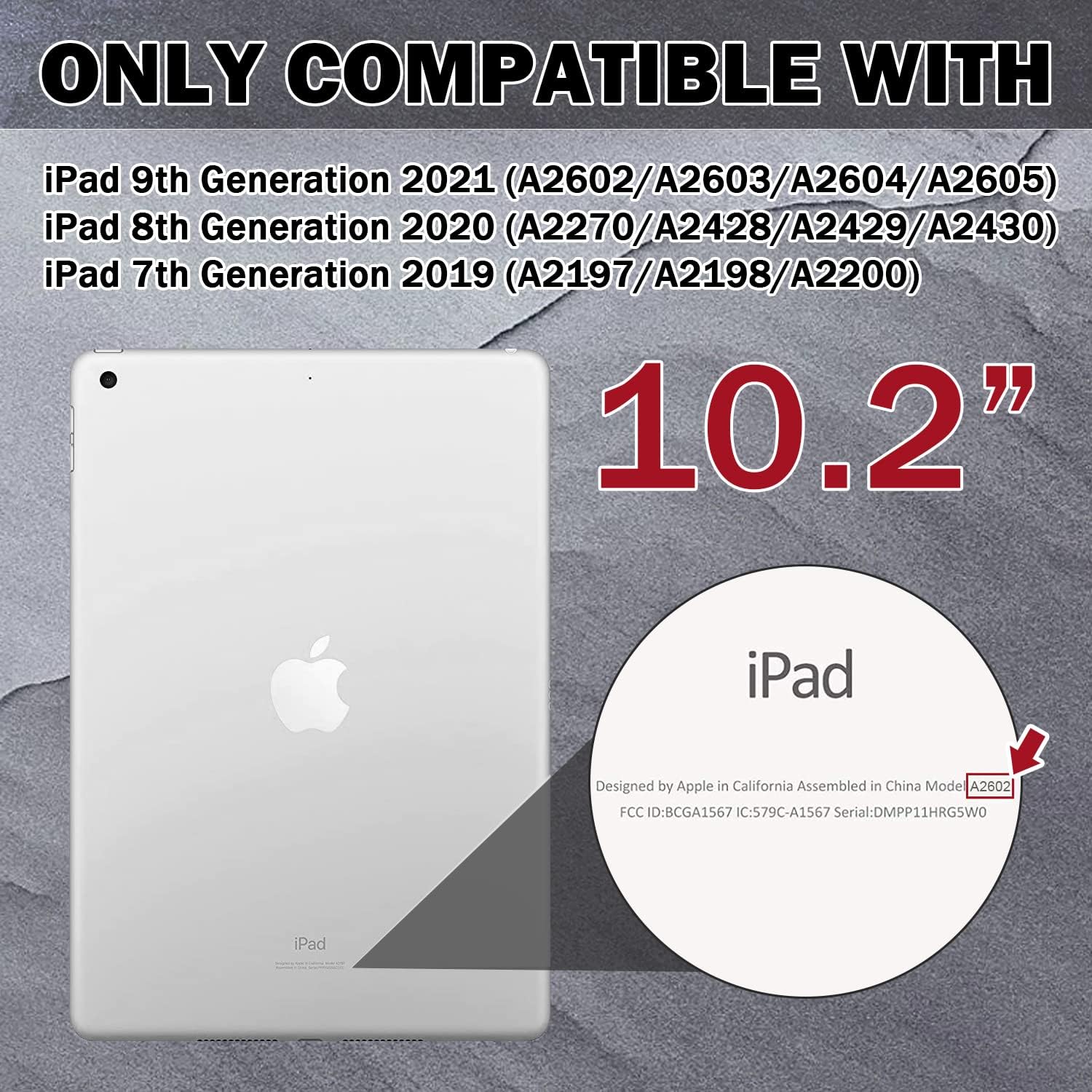 Funda para iPad de 987 generación 202120202019 (10.2 pulgadas), resistente grado militar, a prueba de golpes, resistente, funda protectora de 10.2