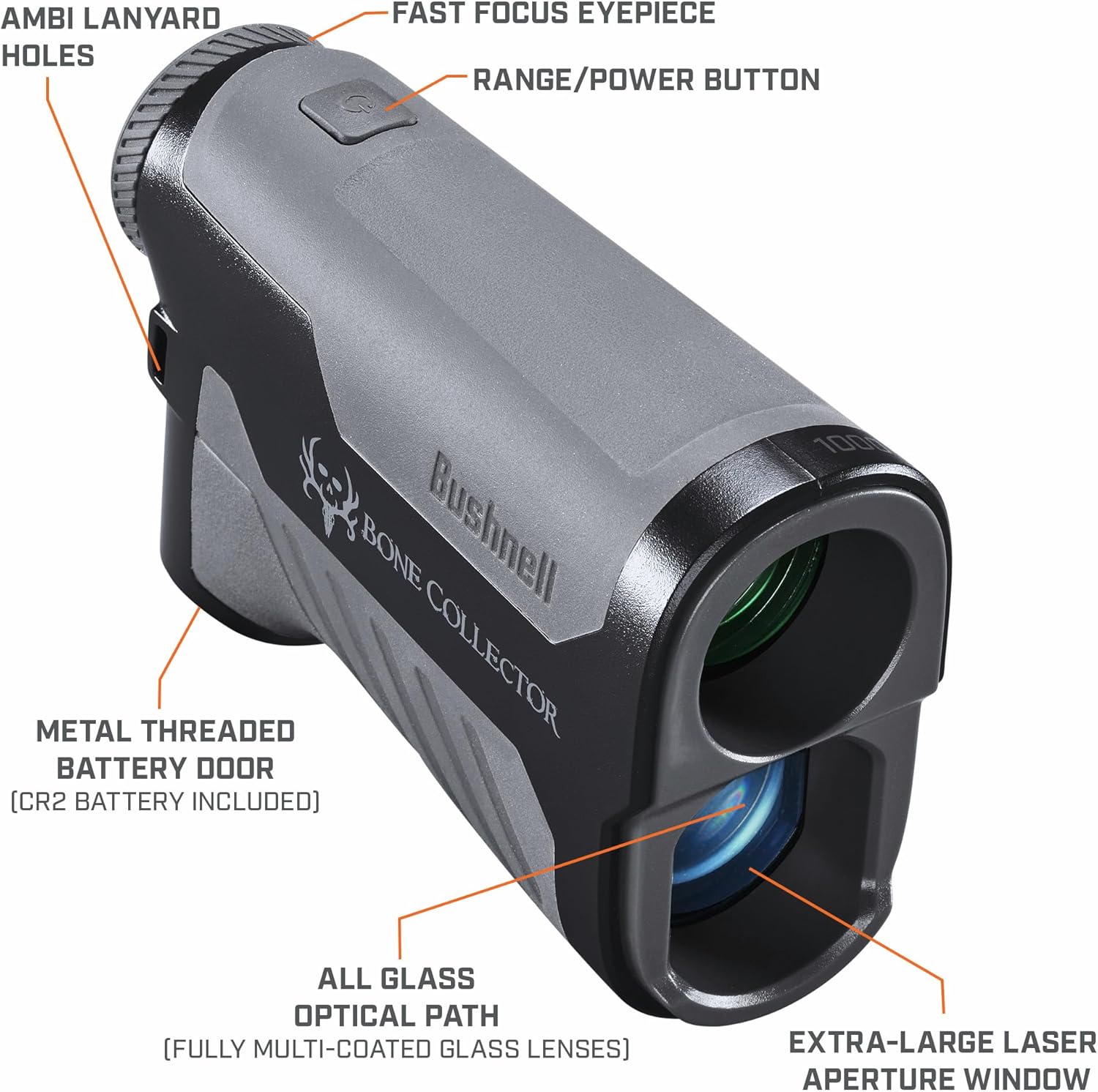 Bushnell Bone Collector 1000 Telémetro, buscador de rango de caza con compensación de rango de ángulo para tiro y caza