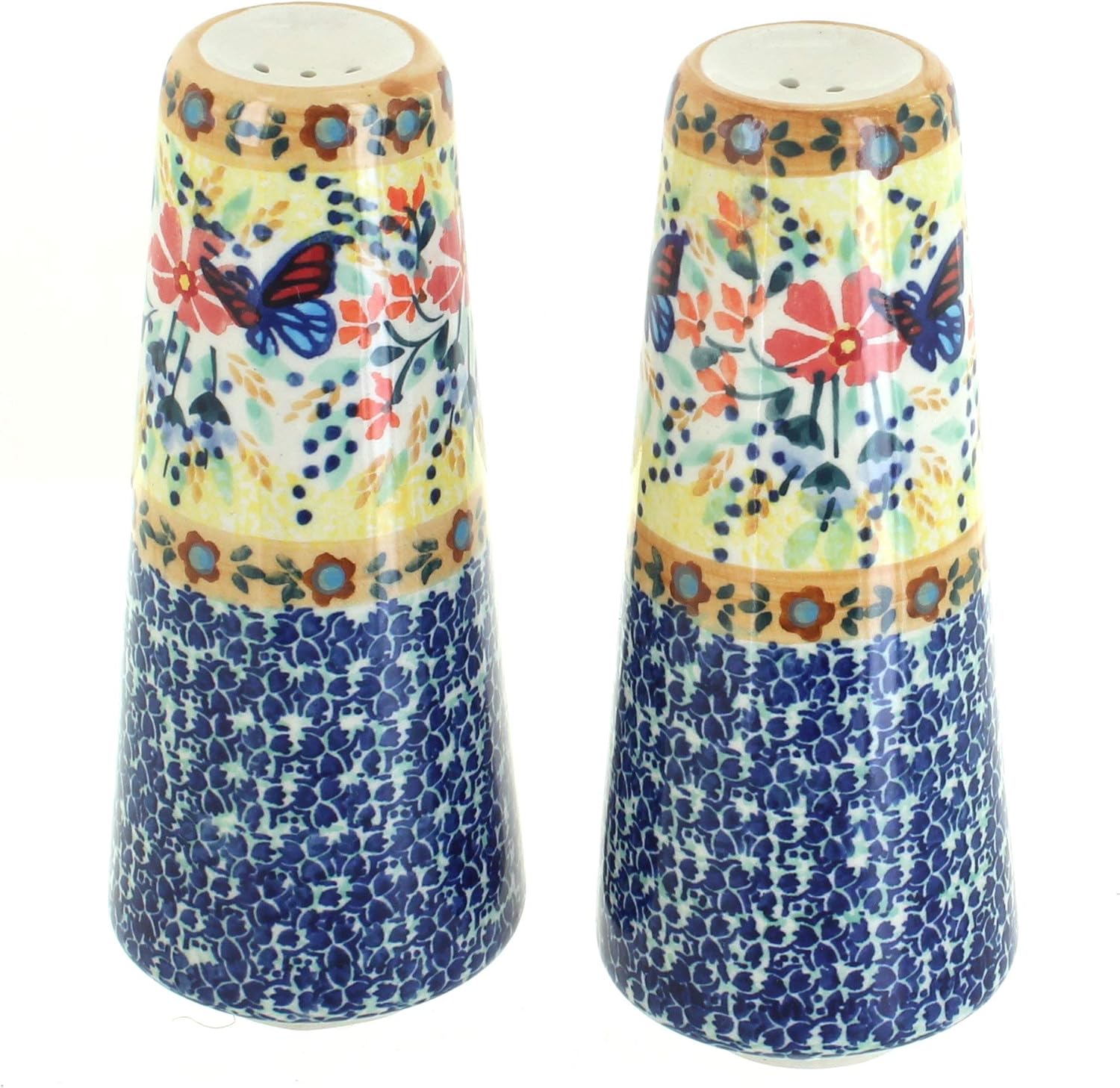 Blue Rose – Salero y pimentero con diseño de mariposa azul