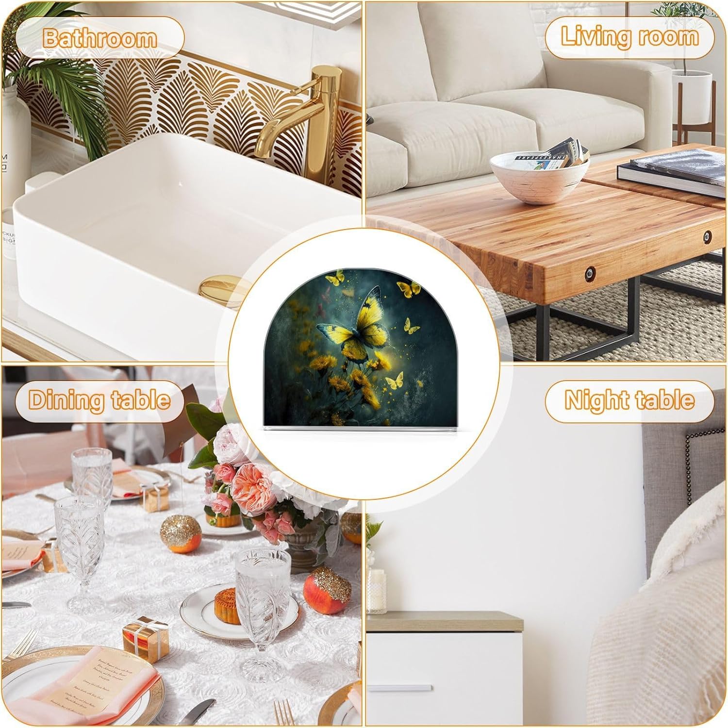 Acrylic Napkin Holder – PaperTowel Holder in Clear – Modern Decorative Guest Napkin Holder for Home Kitchen Dining Party Tables Restaurant