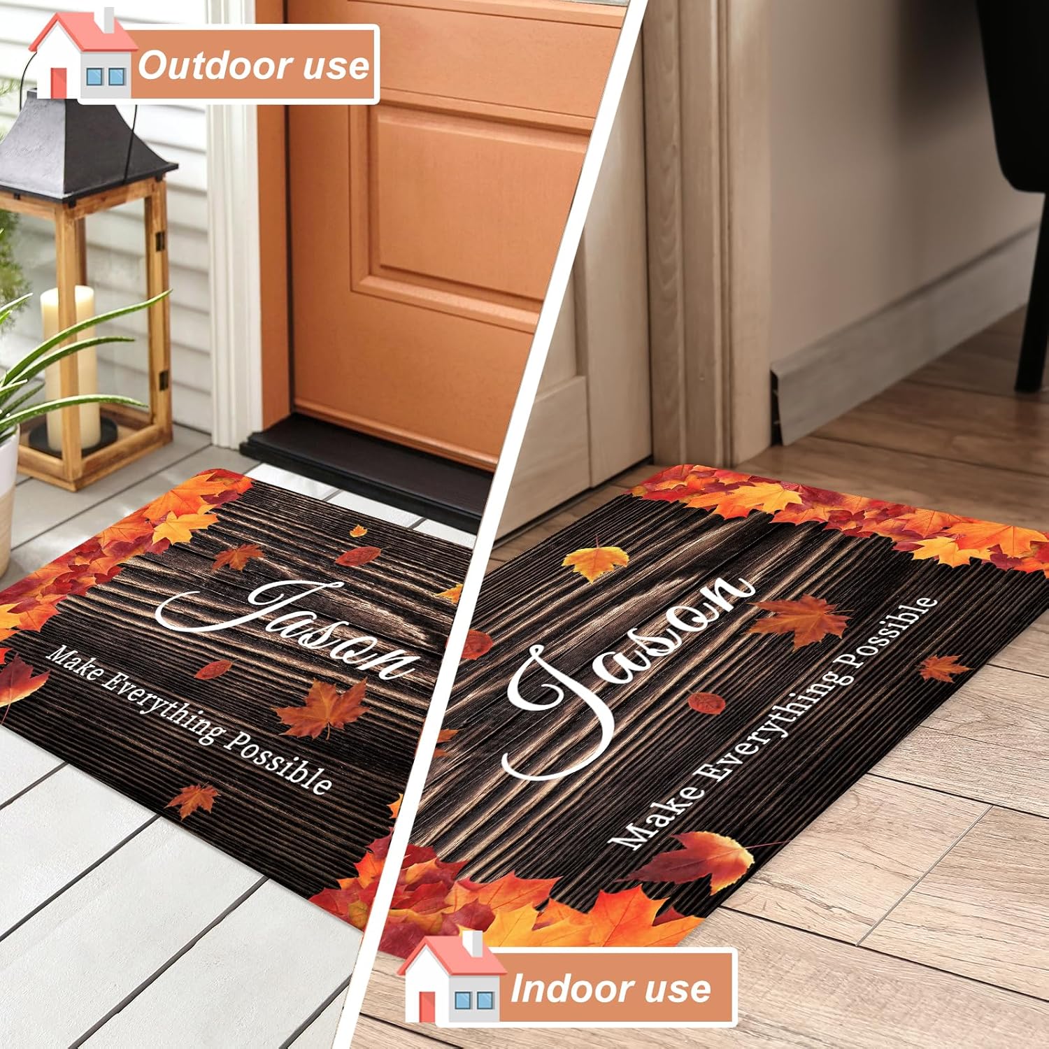Tapete personalizado para decoración de puerta al aire libre para entrada de patio, tapetes personalizados para puerta delantera con texto para