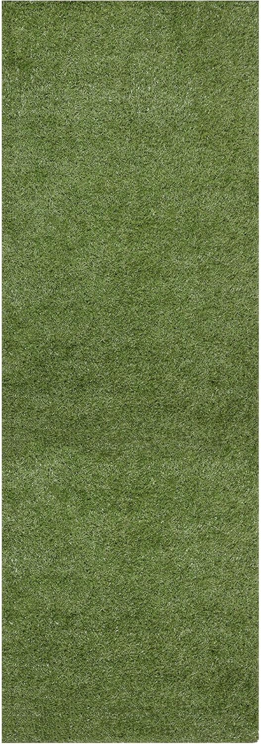 Ottomanson Alfombra Evergreen Turf Collection R550-3X10, alfombra de pasillo, 2 pies 7 pulgadas x 10 pies, pelo alto, color verde hierba