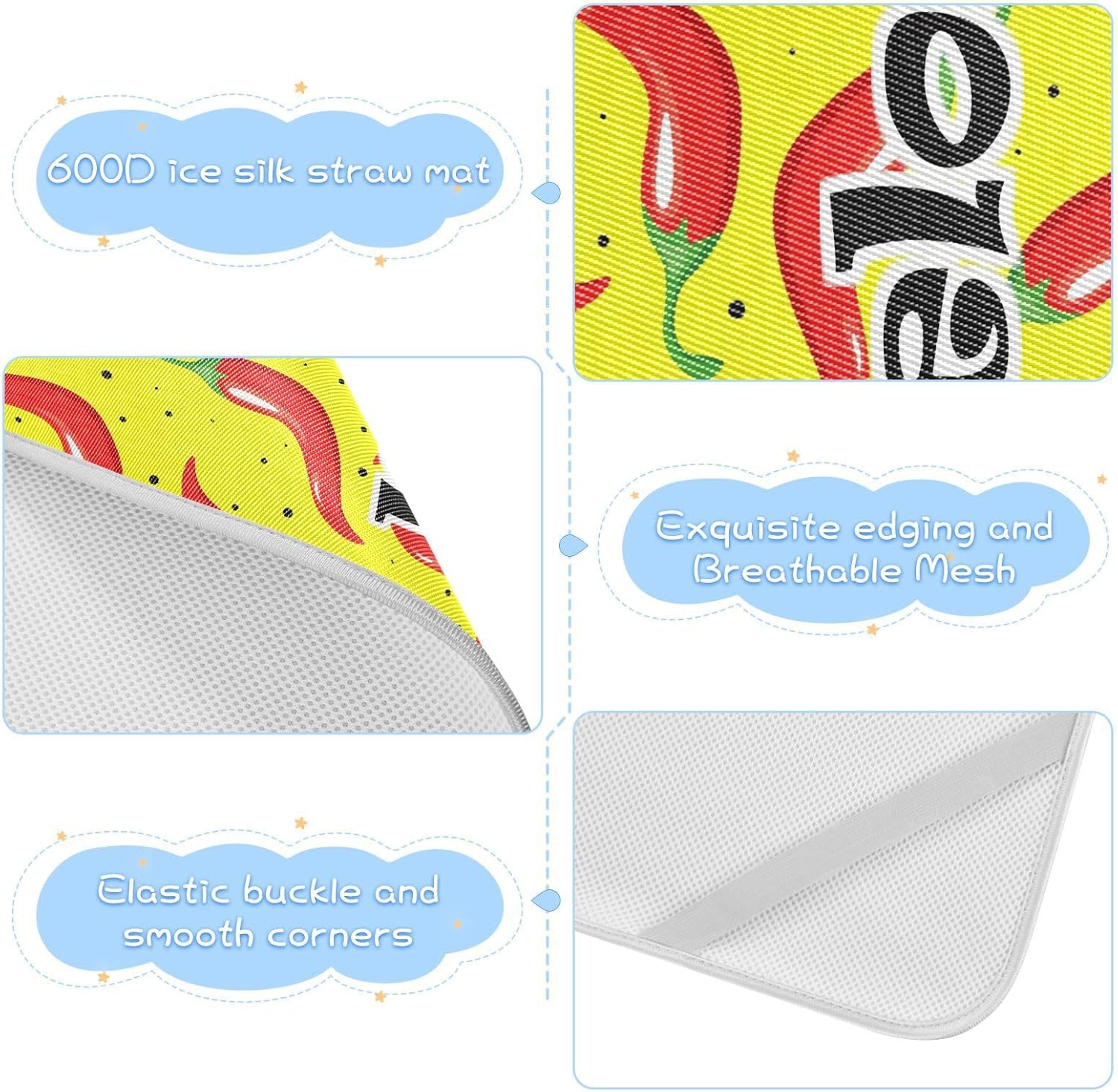 Protector de colchón de cuna de chile picante rojo personalizado para niños y niñas, tapete de seda de hielo, protector de colchón para bebé,