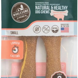 Wholesome Pride Masticables naturales y saludables para perros, paquete de 2 unidades, para perros pequeños, sabor a tocino Wholesome Pride Masticables naturales y saludables para perros, paquete de 2 unidades, para perros pequeños, sabor a tocino