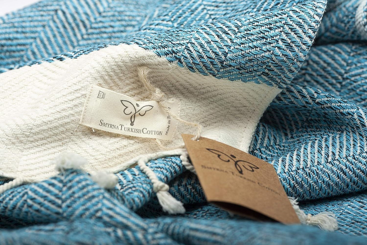 Smyrna Herringbone Series – Toalla de playa turca original, 100% algodón, prelavada, 37 x 71 pulgadas, toalla de baño peshtemal y turca para spa,