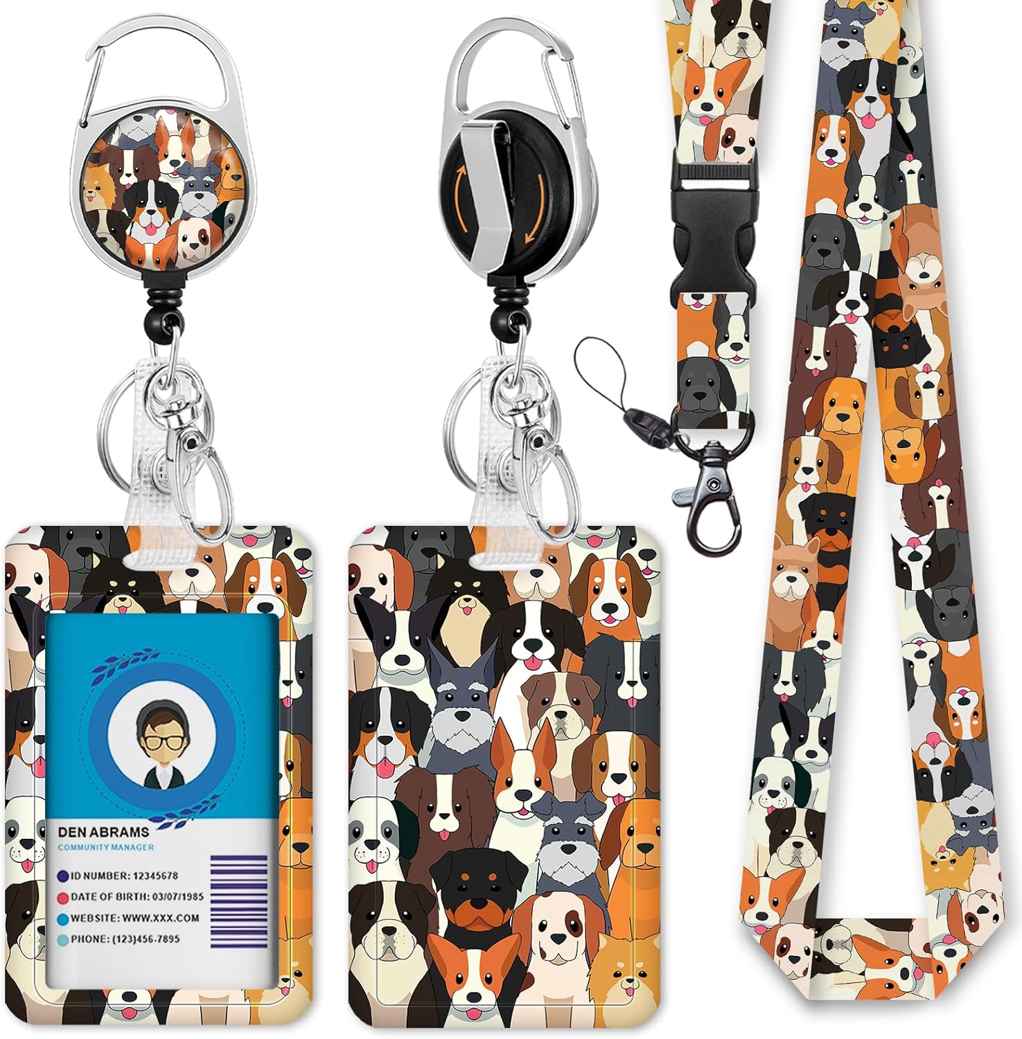 Cordones para perros cachorros para insignias de identificación, bonito soporte para tarjetas de identificación con cordón separable, cordones para