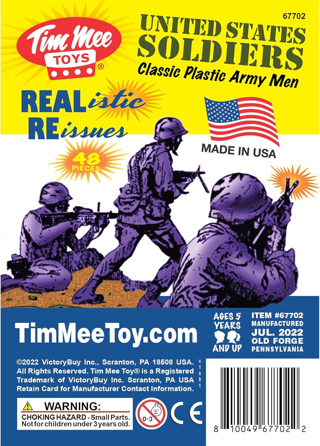 TimMee – Figuras de soldado de juguete de plástico para hombre, 48 piezas, hechas en Estados Unidos