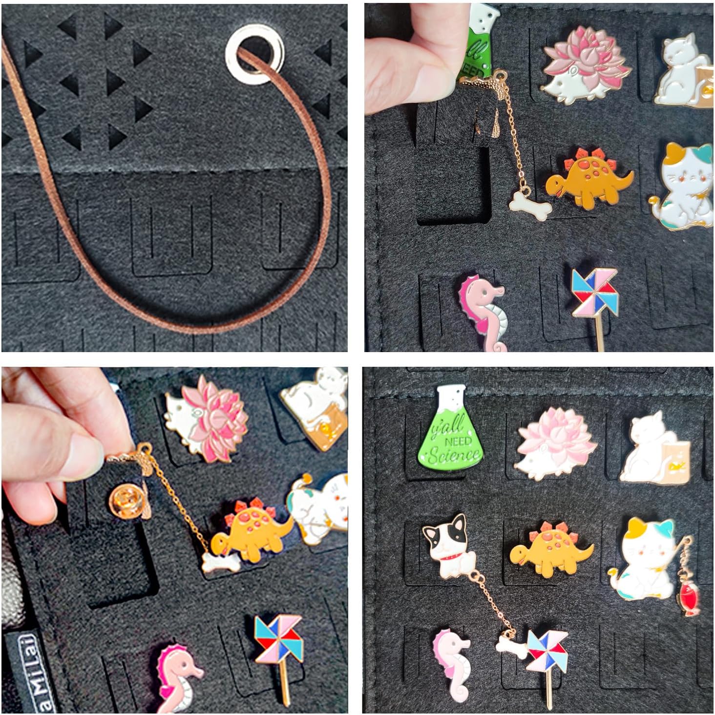 Estuche de exhibición de colección de pines, organizador de broches para colgar en la pared, tablero de pines para pines esmaltados, soporte de