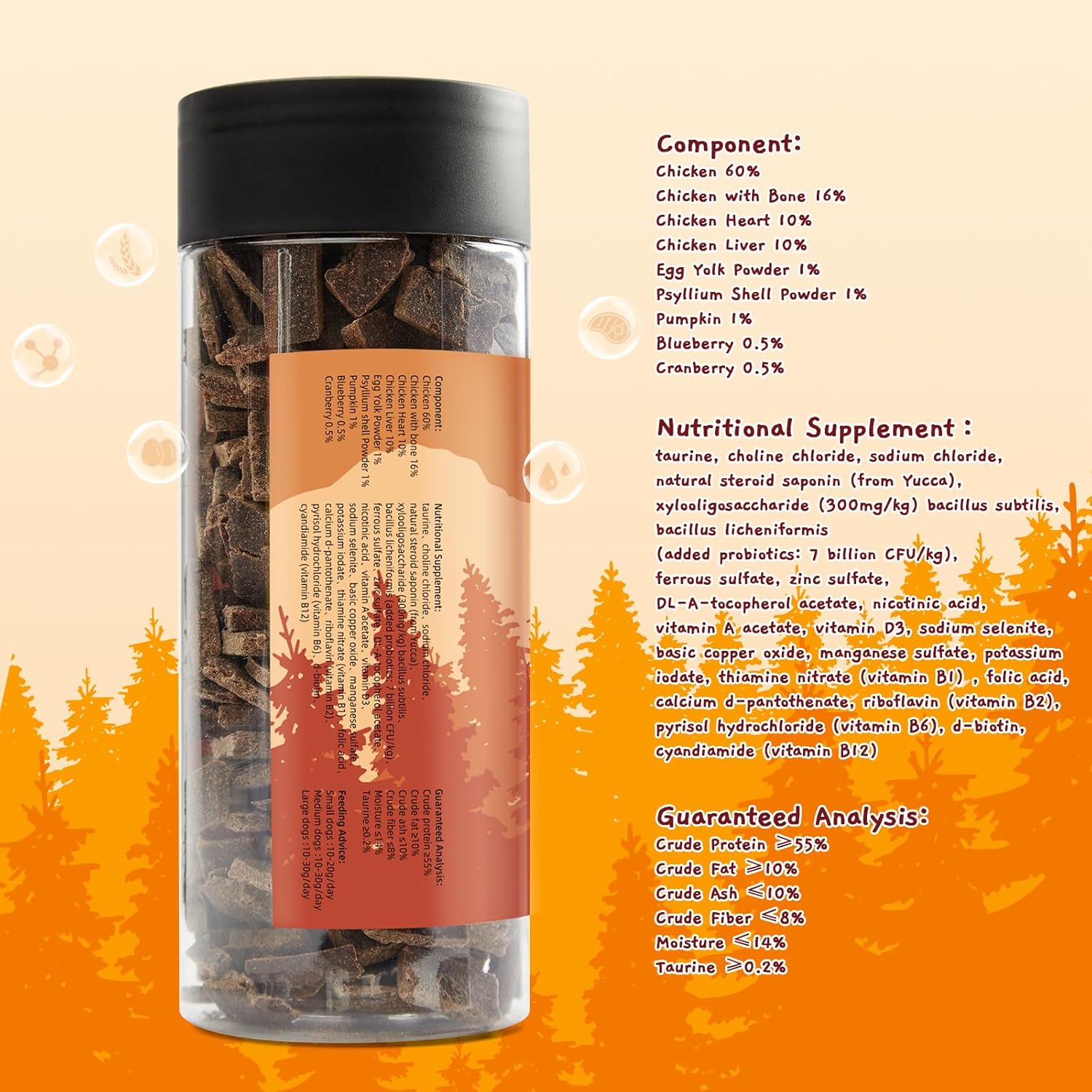 Jungle Calling Golosinas para perros, golosinas naturales de entrenamiento de perros con alto contenido de proteínas con pollo real, mordeduras
